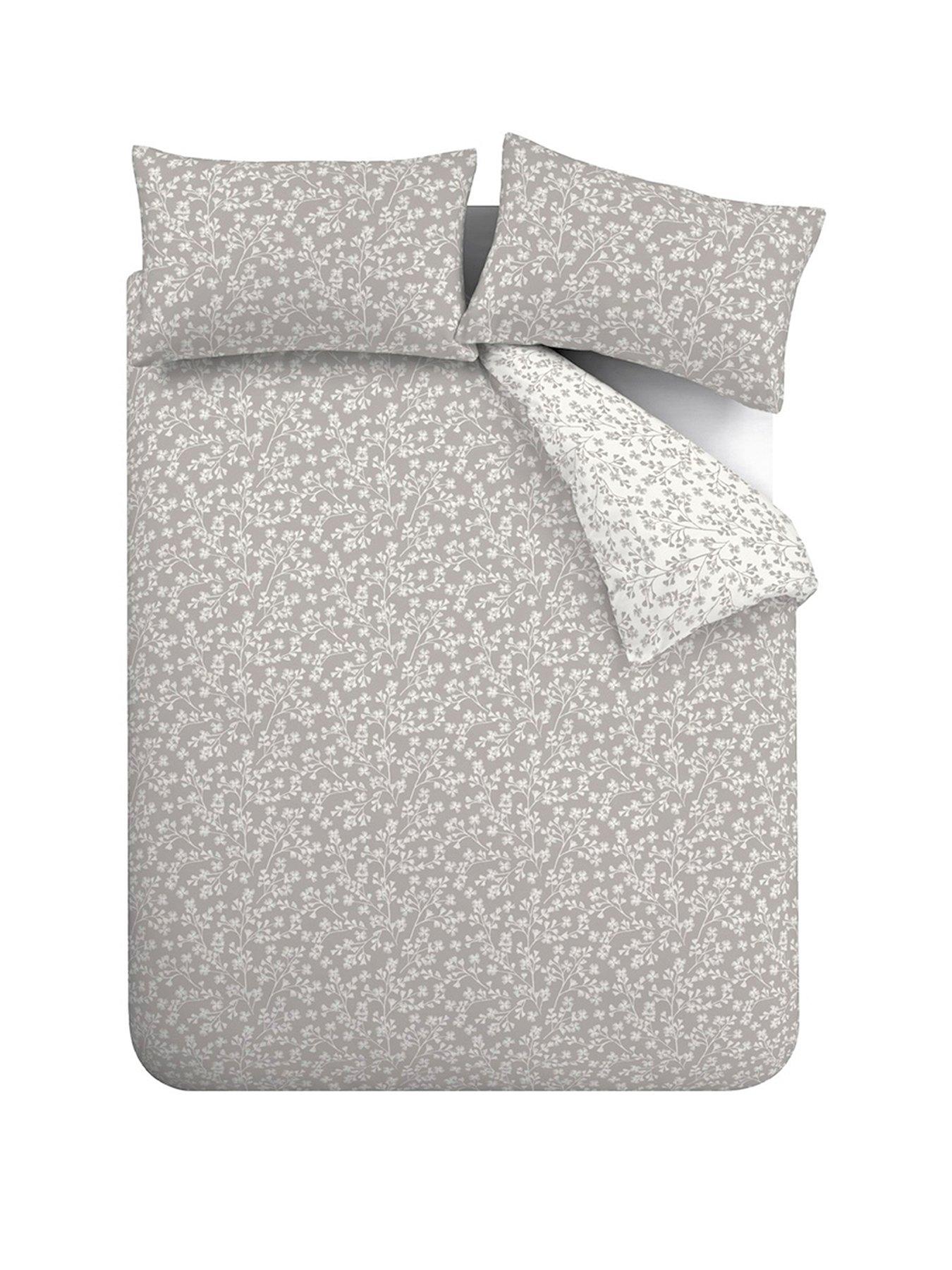 catherine-lansfield-brushed-grace-floral-leaf-grey-duvet-set--singlestillFront