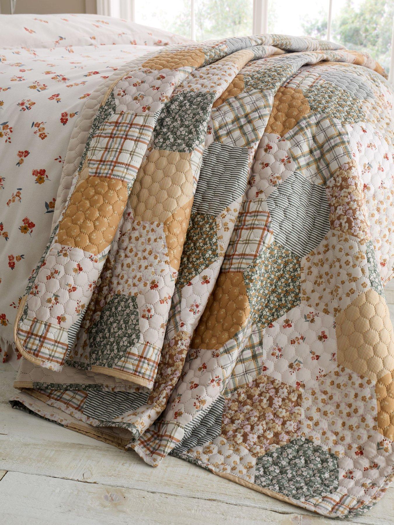 catherine-lansfield-floral-patchwork-bedspread-throwback
