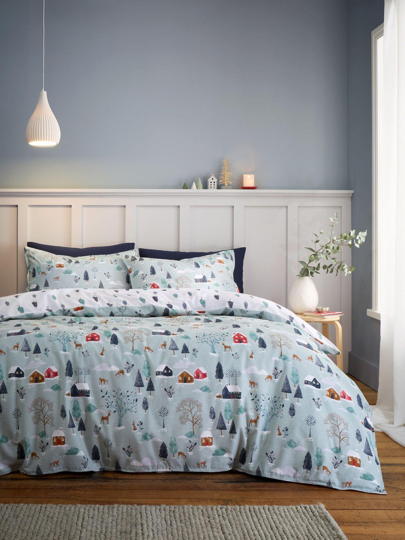 Bianca Brushed 100% Cotton Winter Scene Christmas Duvet Set
