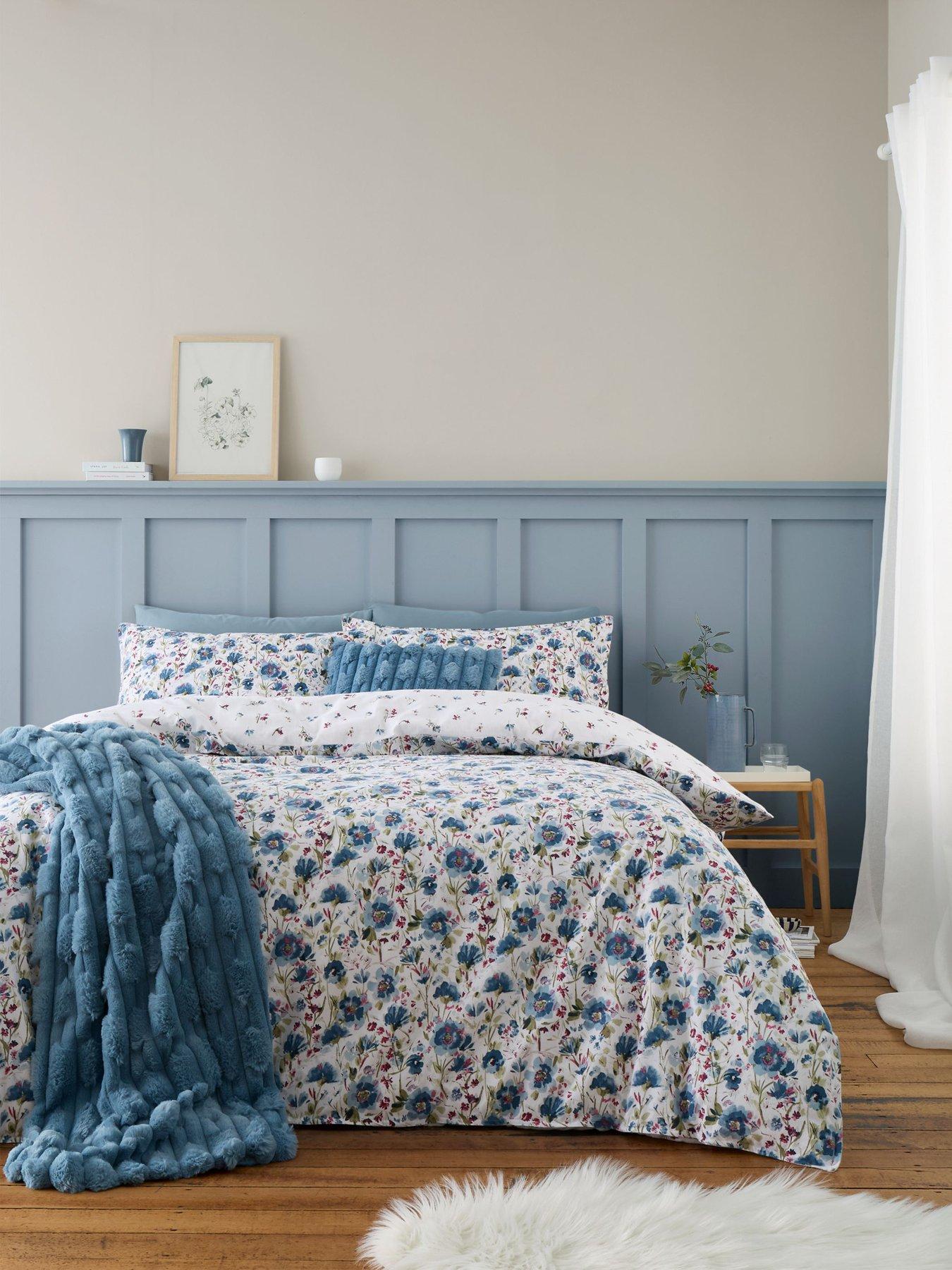Bianca Brushed 100% Cotton Ophelia Floral Duvet Cover Set
