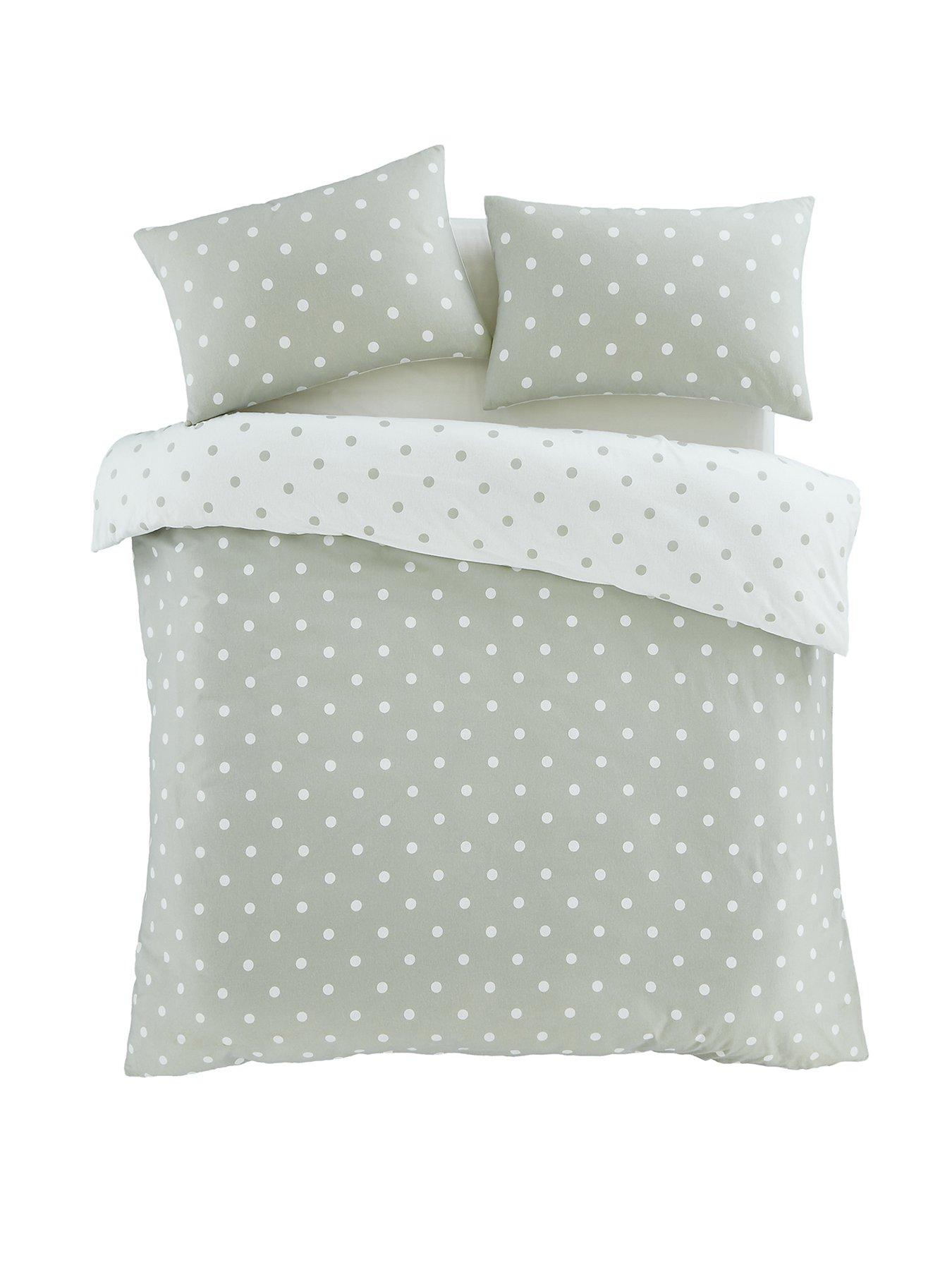 Image 2 of 6 of Catherine Lansfield Polka Dot 100% Brushed Cotton Duvet Set