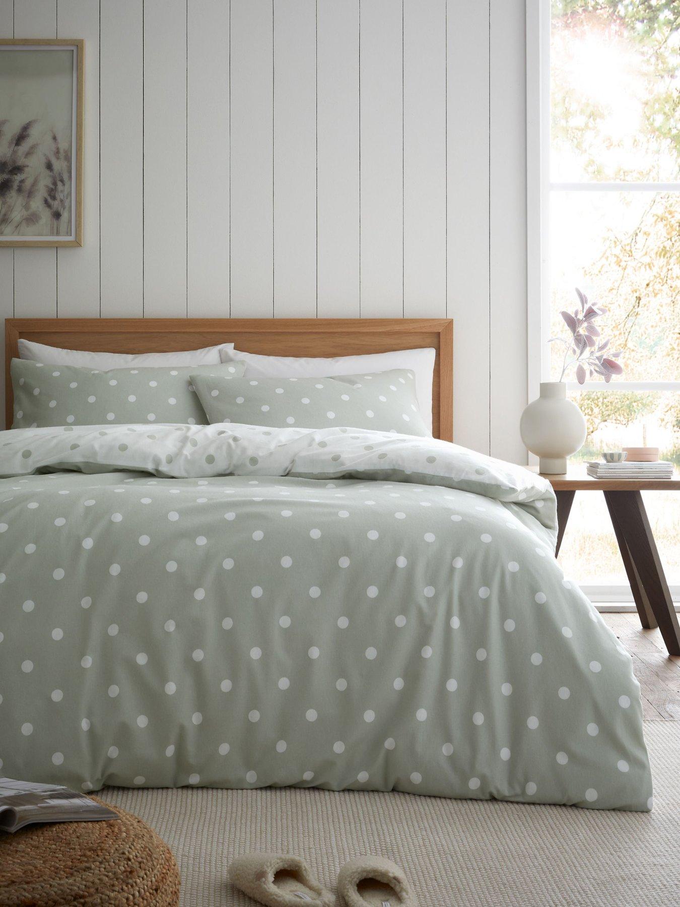Image 3 of 6 of Catherine Lansfield Polka Dot 100% Brushed Cotton Duvet Set
