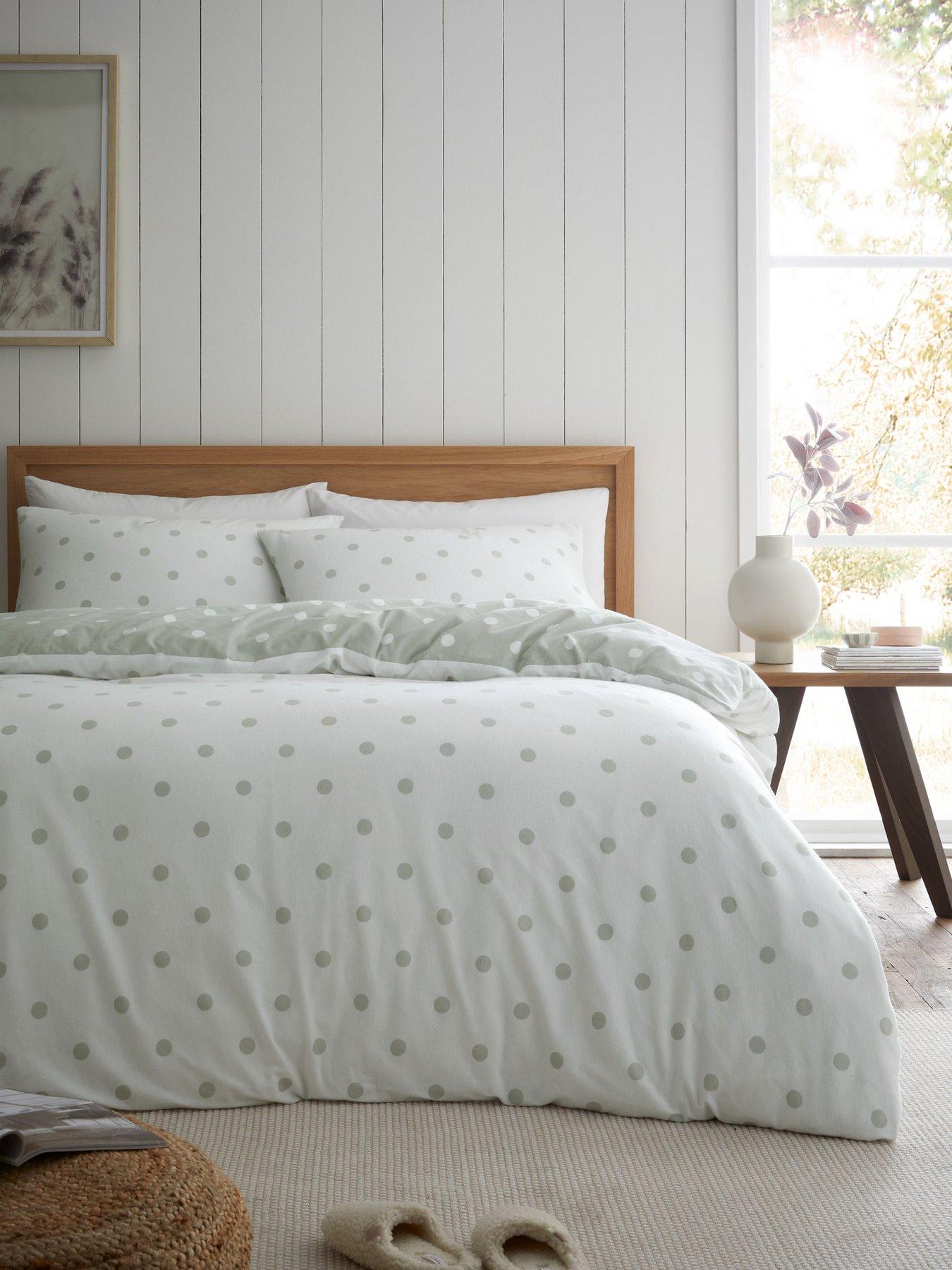 Image 4 of 6 of Catherine Lansfield Polka Dot 100% Brushed Cotton Duvet Set