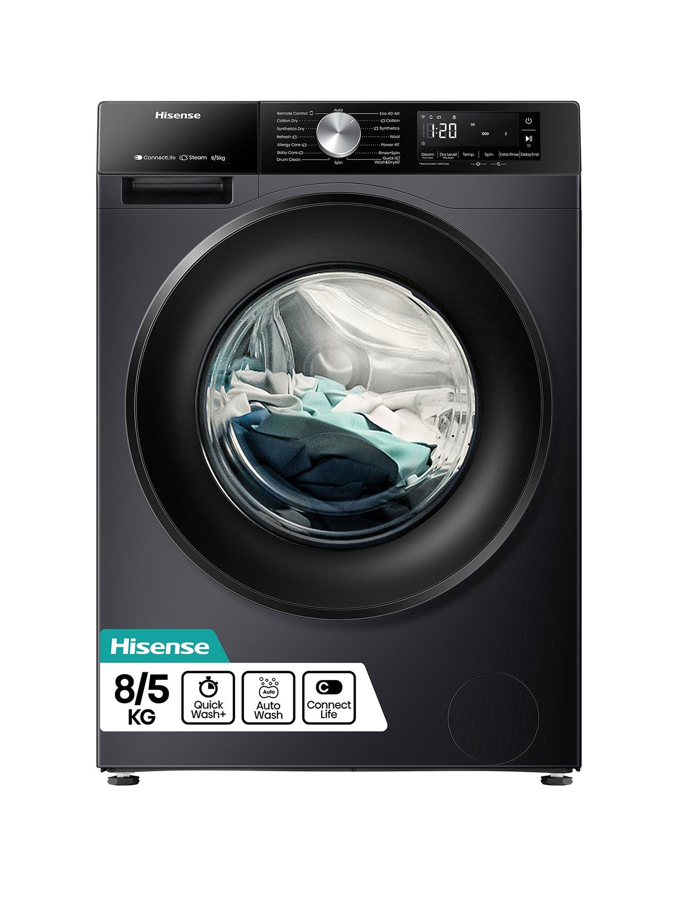 hisense-3s-series-wd3s8043bb3-wifi-enabled-8kg-wash-5kg-dry-1400-spin-washer-dryer-blackfront