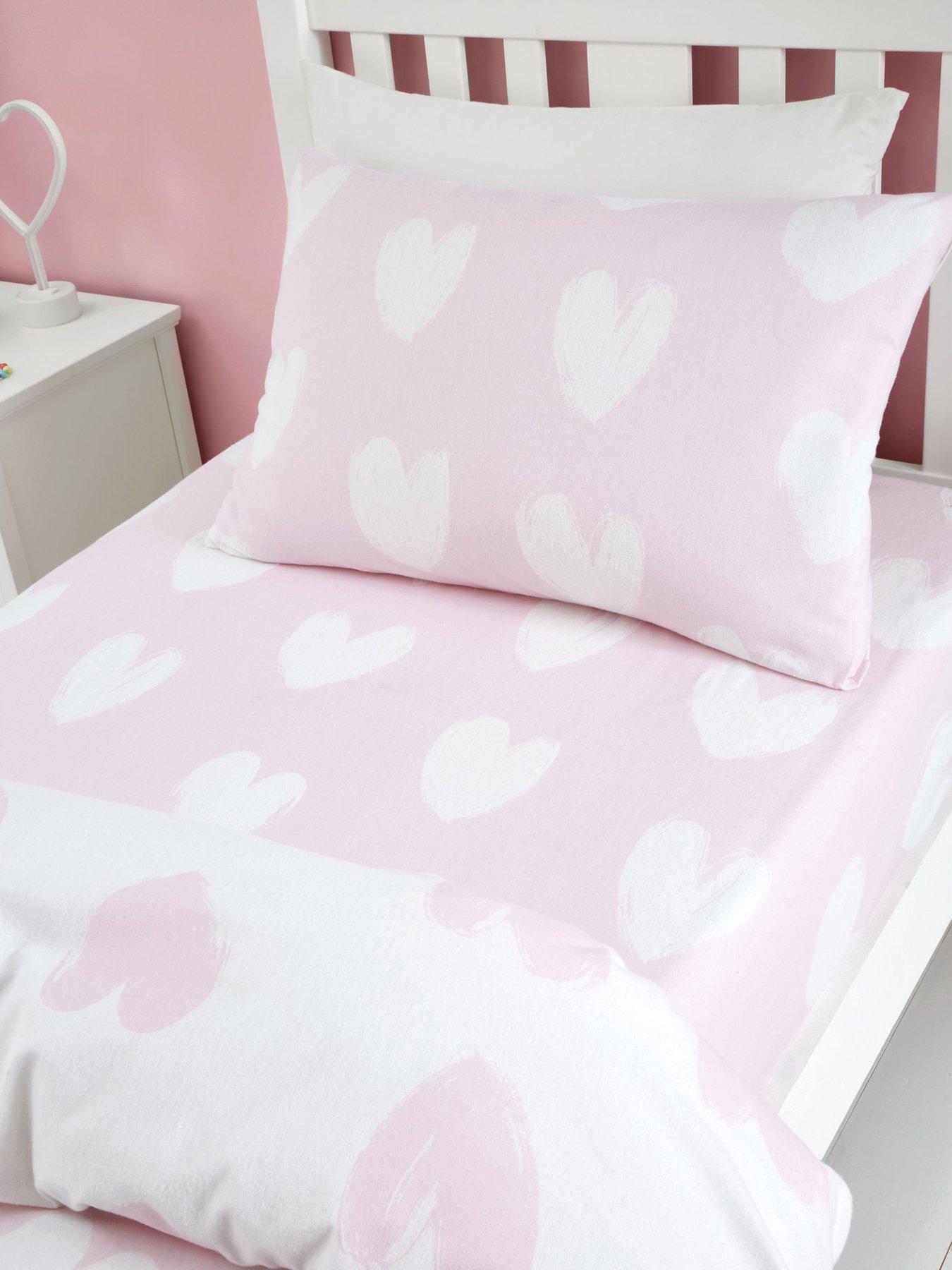 Image of Catherine Lansfield Brushed Hearts Fitted Sheet
