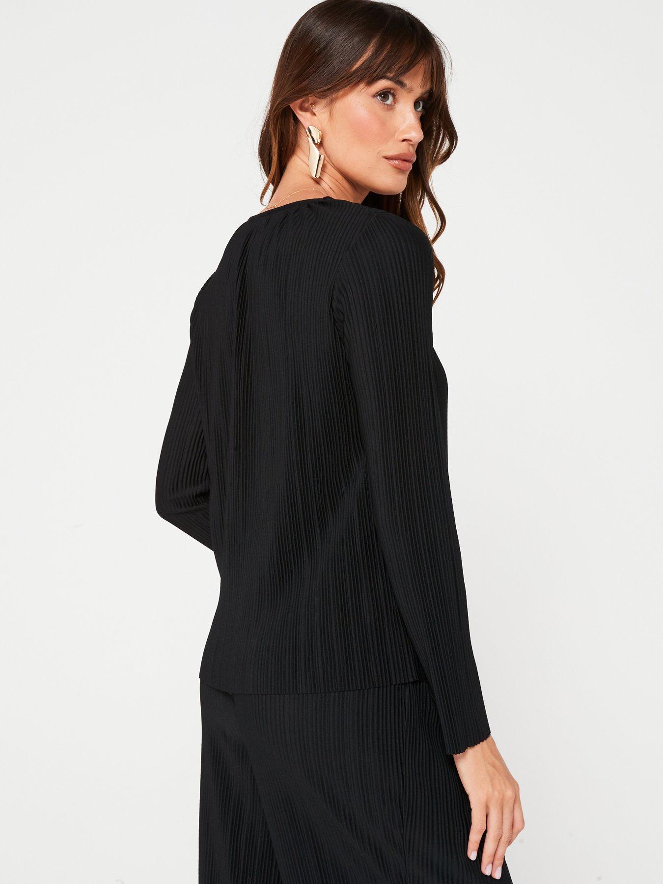 v-by-very-textured-longline-button-up-shirt-co-ord-blackstillFront