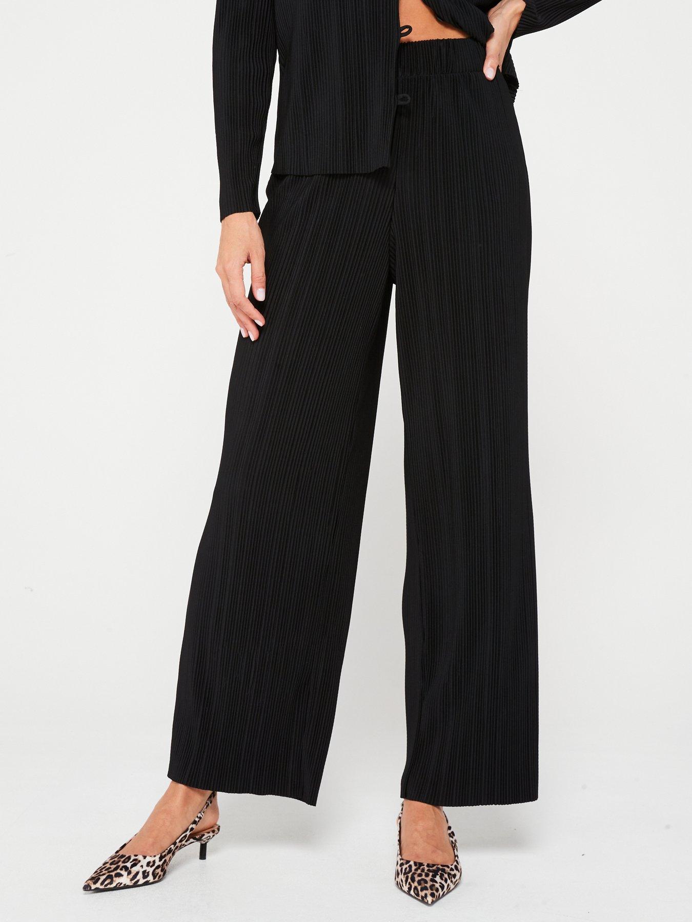 v-by-very-textured-wide-leg-trouser-co-ord-blackfront