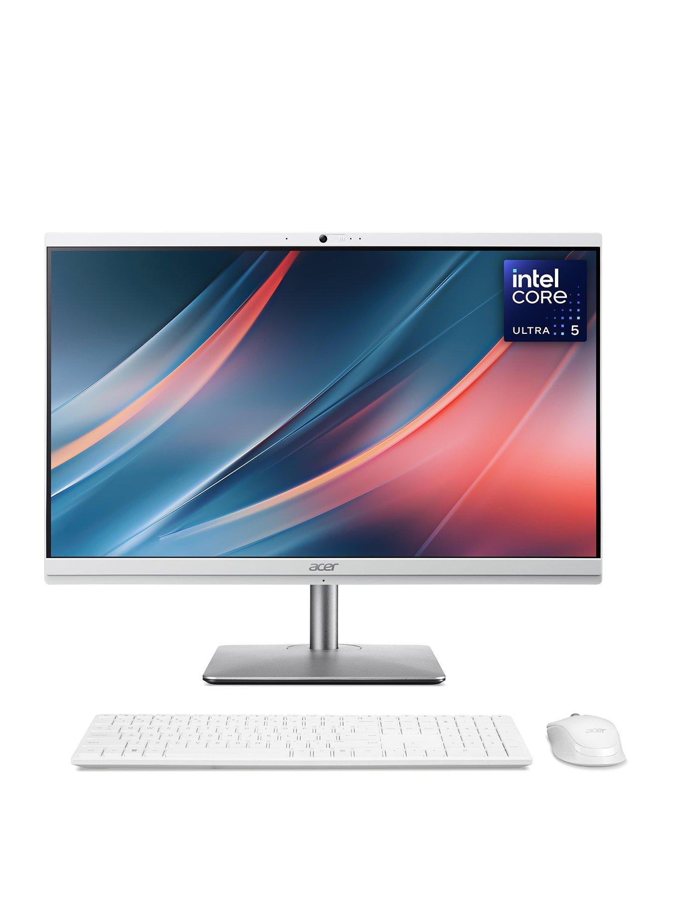 Image 1 of 8 of Acer Acer Aspire - 23.8in - FHD All-In-One Desktop - Intel Core Ultra 5 - 16GB RAM - 1TB SSD - White
