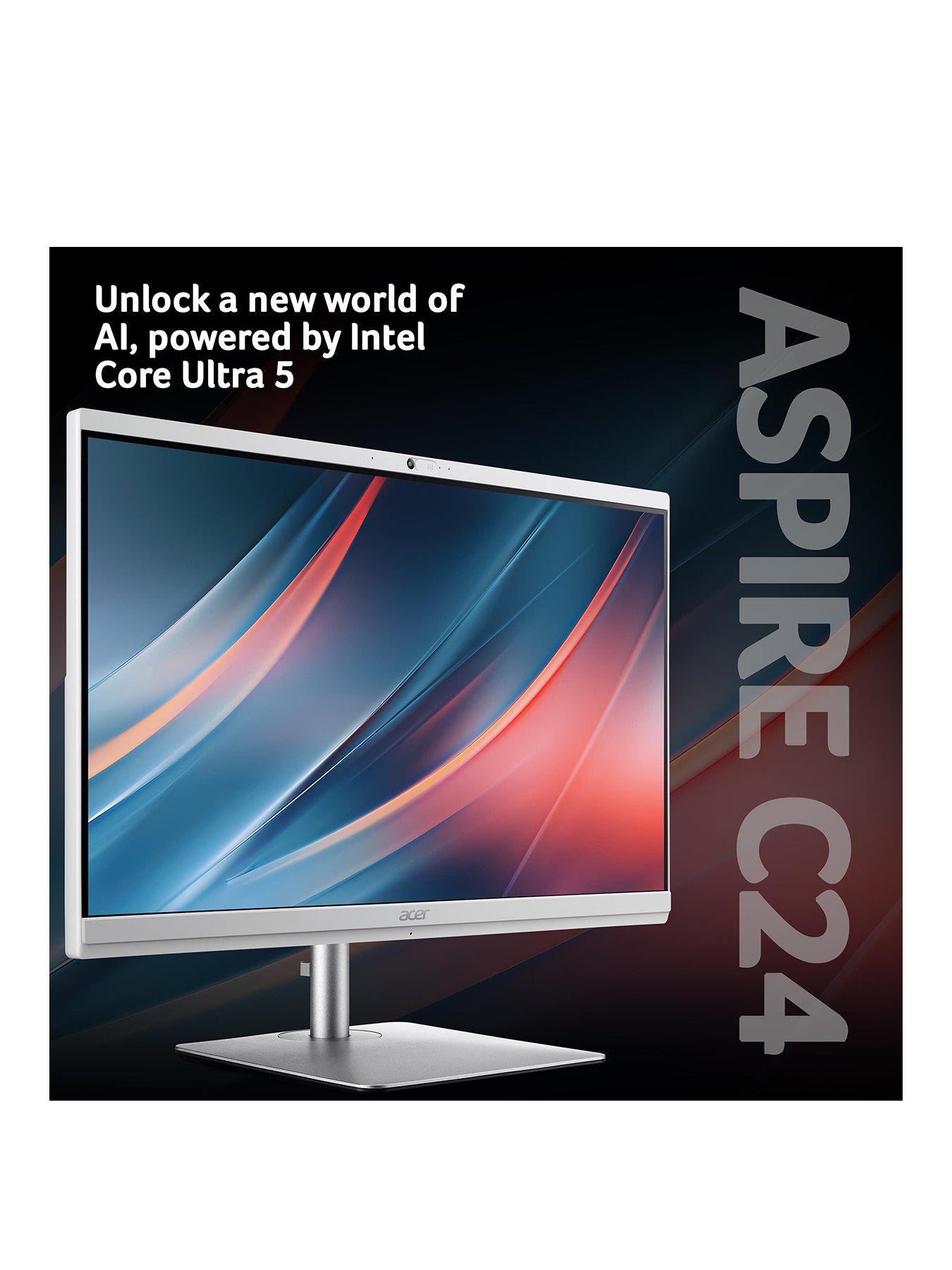 Image 2 of 8 of Acer Acer Aspire - 23.8in - FHD All-In-One Desktop - Intel Core Ultra 5 - 16GB RAM - 1TB SSD - White