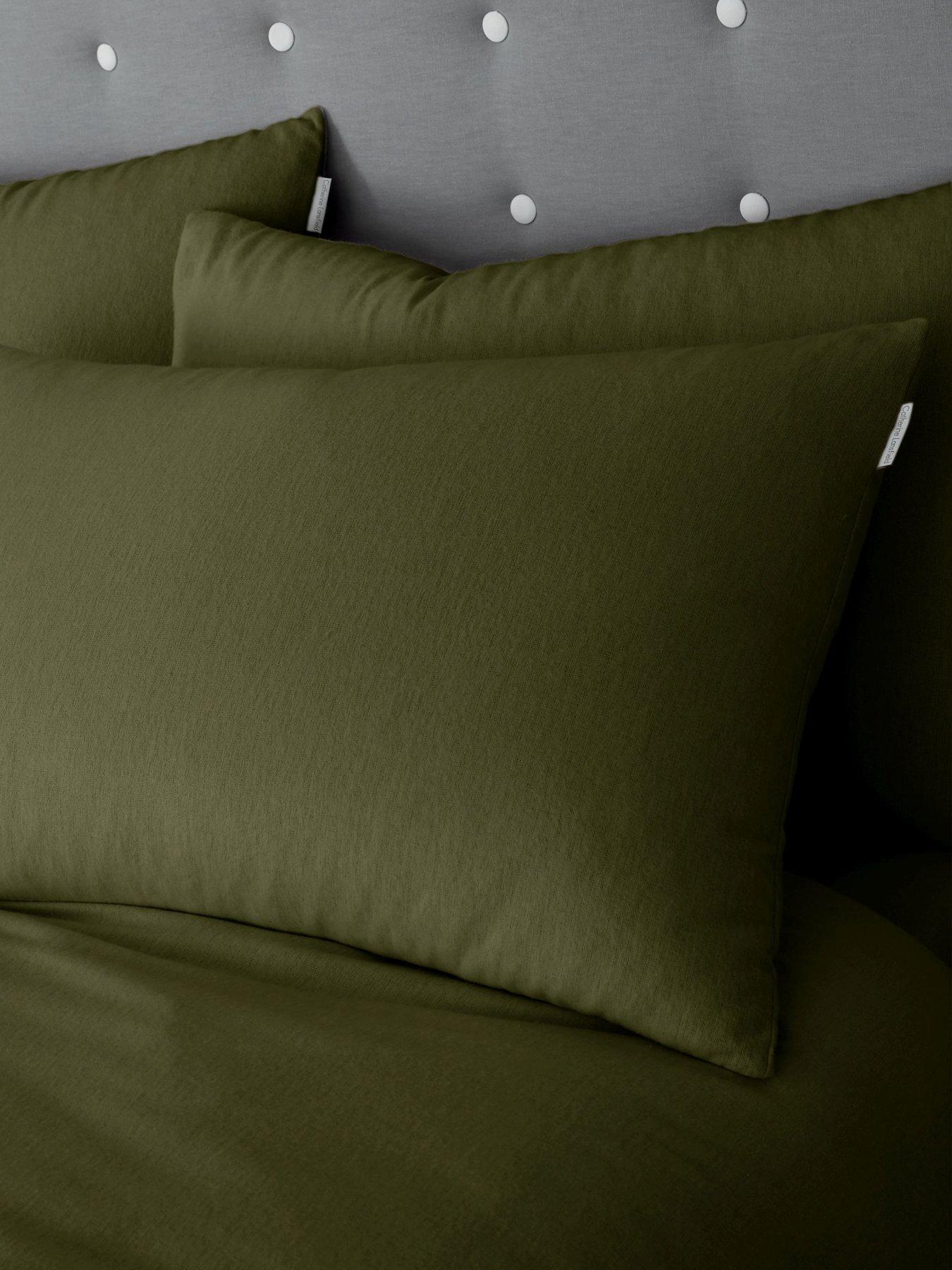 Image of Catherine Lansfield Brushed 100% Cotton Standard Pillow Case Pair