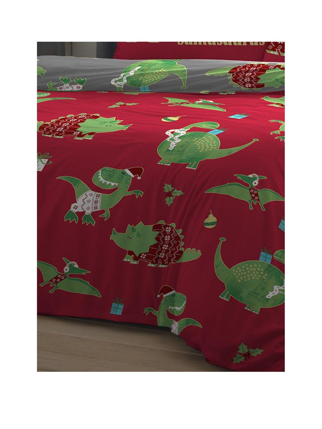 bedlam-bedlam-santasaurus-christmas-duvet-set-redstillFront