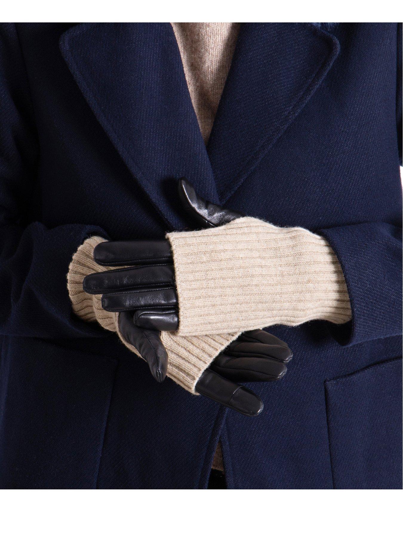 totes-totes-isotoner-leather-gloves-woverlay-knit-trimstillFront