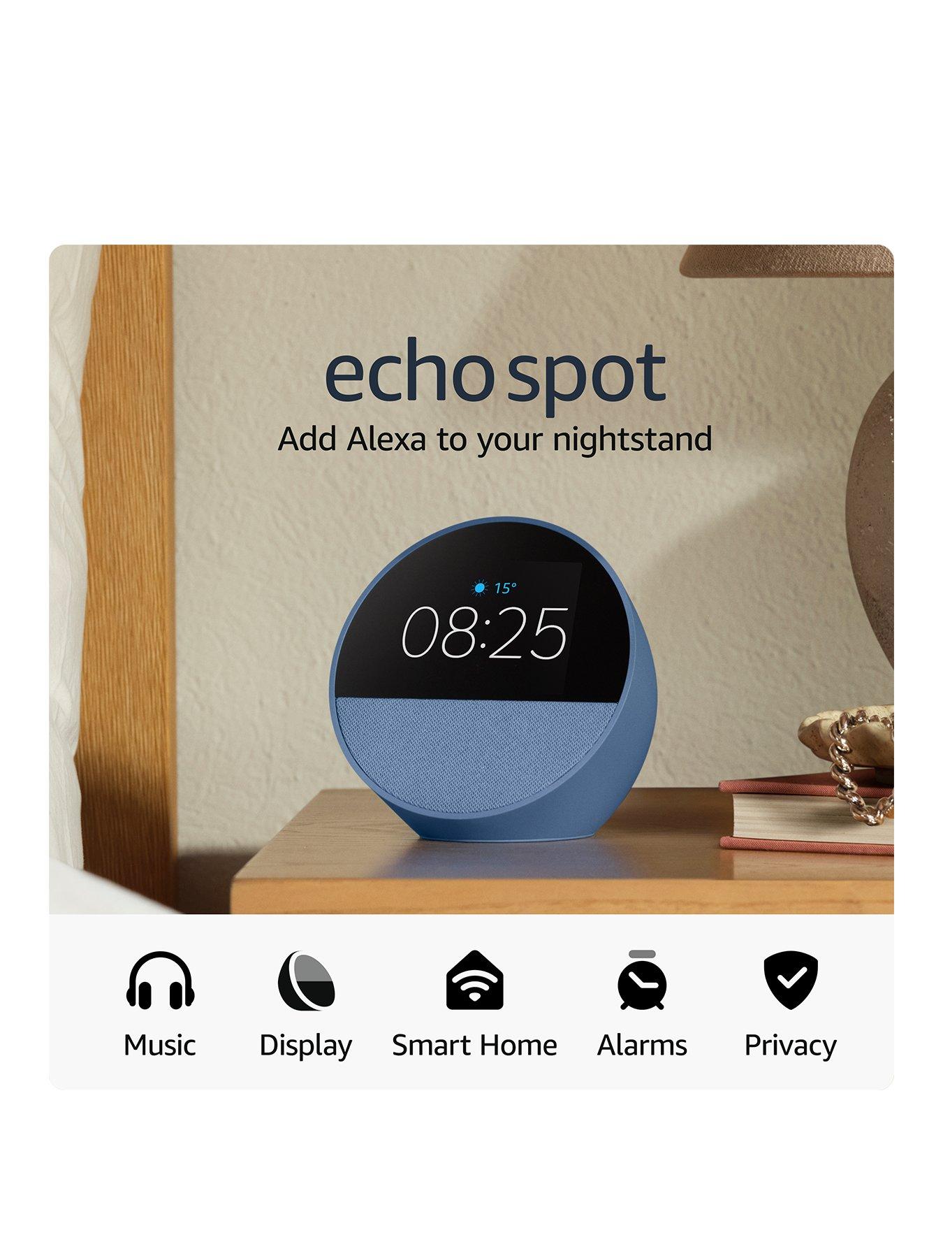 Image 2 of 7 of Amazon Amazon Echo Spot Alarm Clock with Alexa - Blue