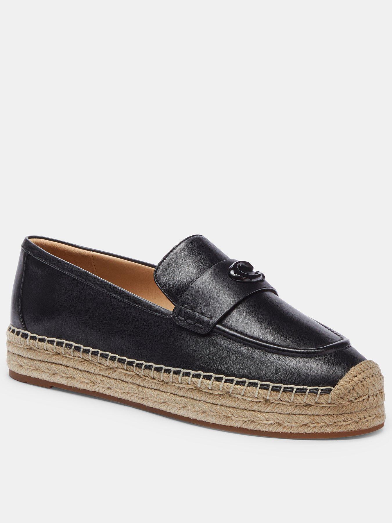 undefined Camilla Leather Espadrilles - Black