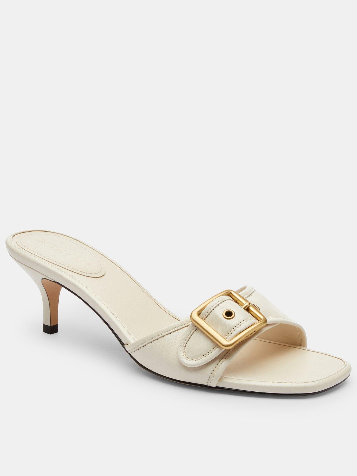 undefined Margot Leather Sandals - Chalk - Cream