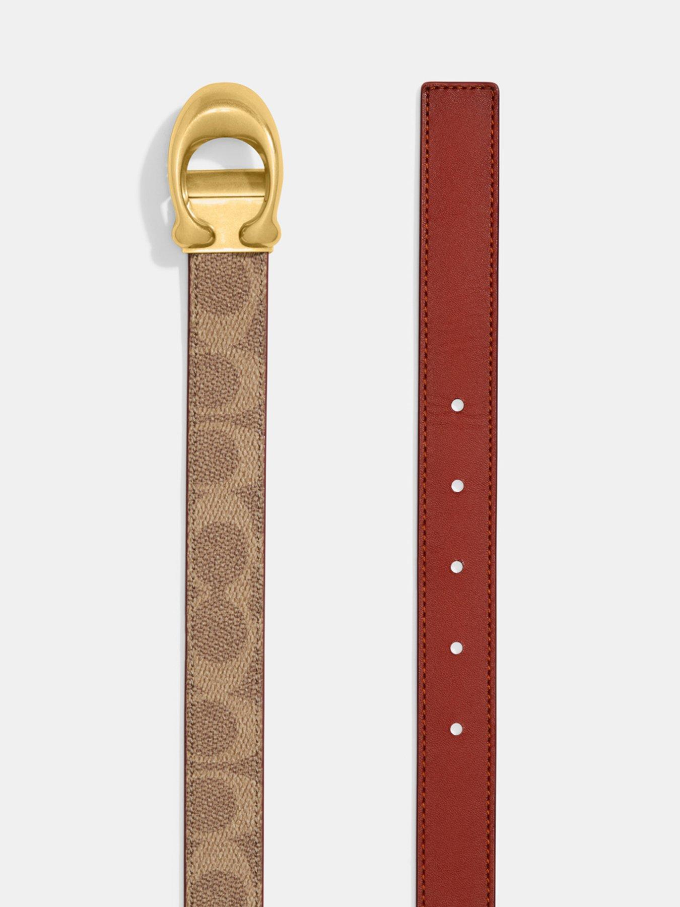 Image 2 of 2 of COACH 25mm Cts Sculpted C Coated Canvas Reversible Signature Belt - Brown