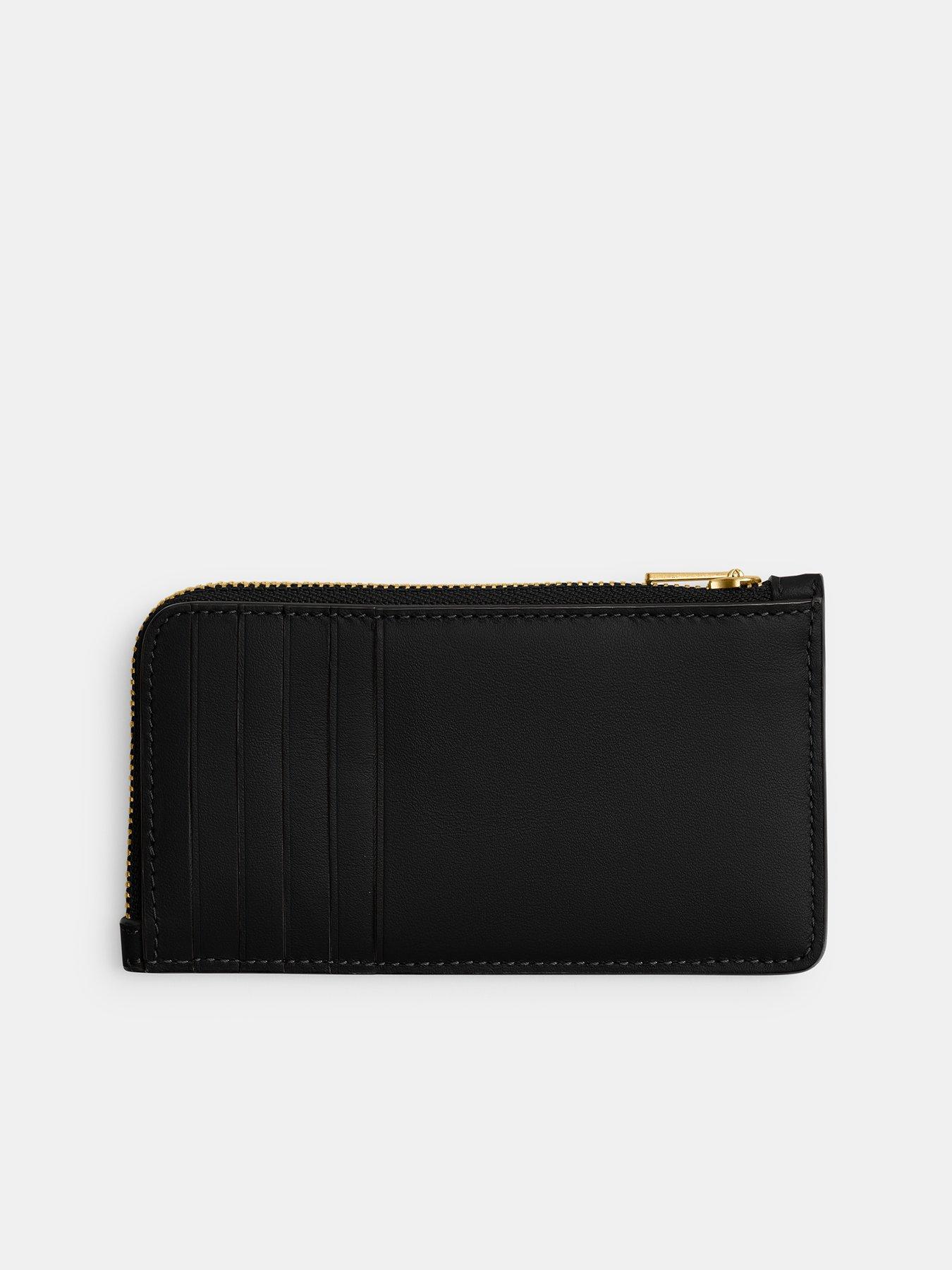 Image 2 of 3 of COACH Refined Calf Leather New York Zip Card Case - Black