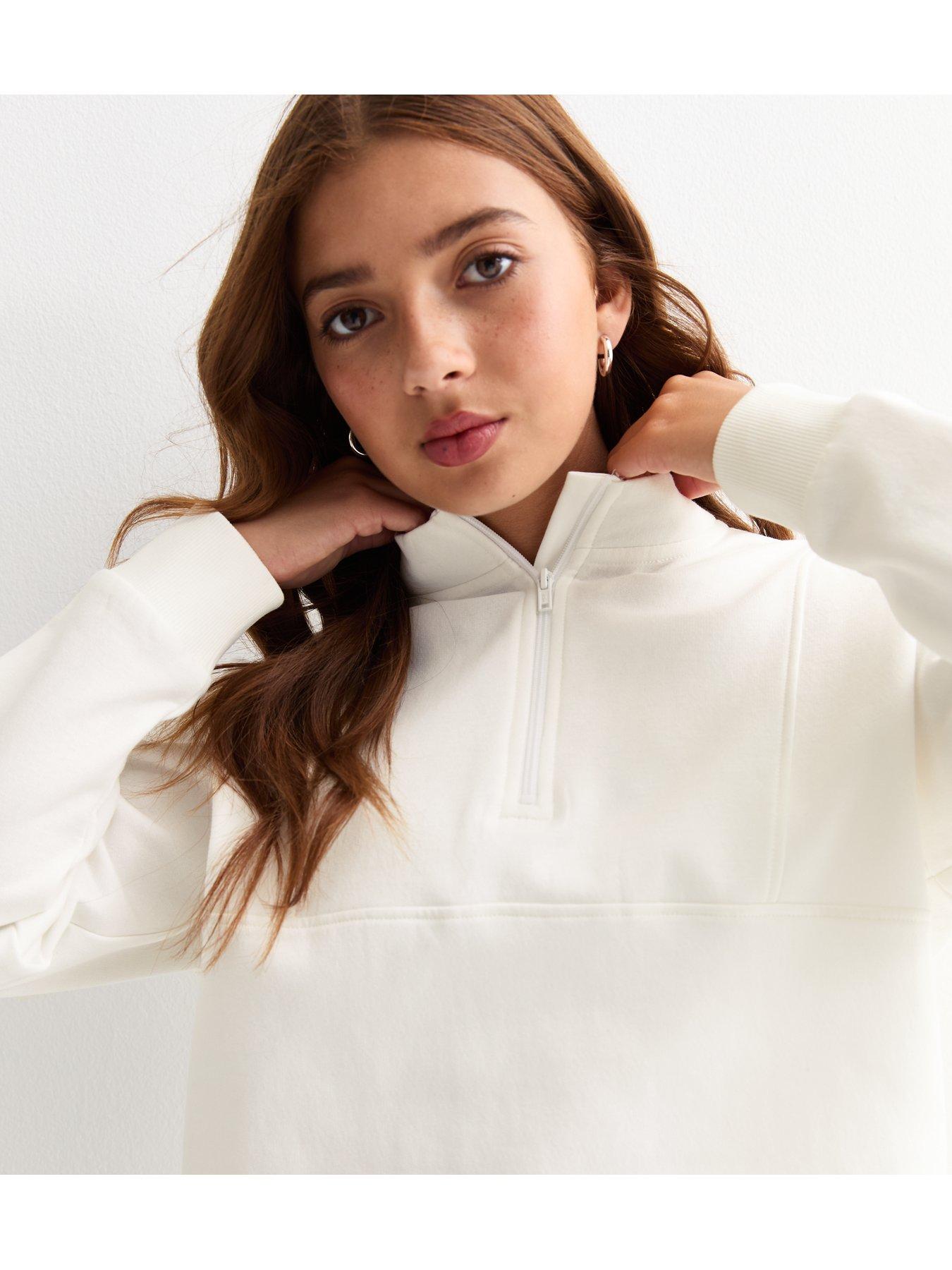 new-look-915-girls-off-white-cotton-blend-half-zip-sweatshirtoutfit