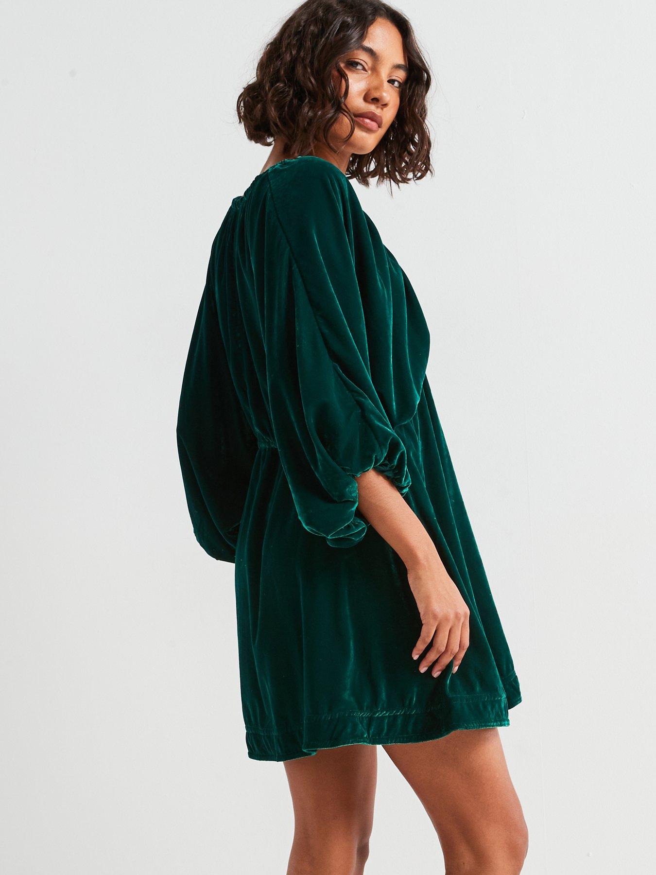 free-people-portia-velvet-mini-dress-dark-green-dark-greenstillFront