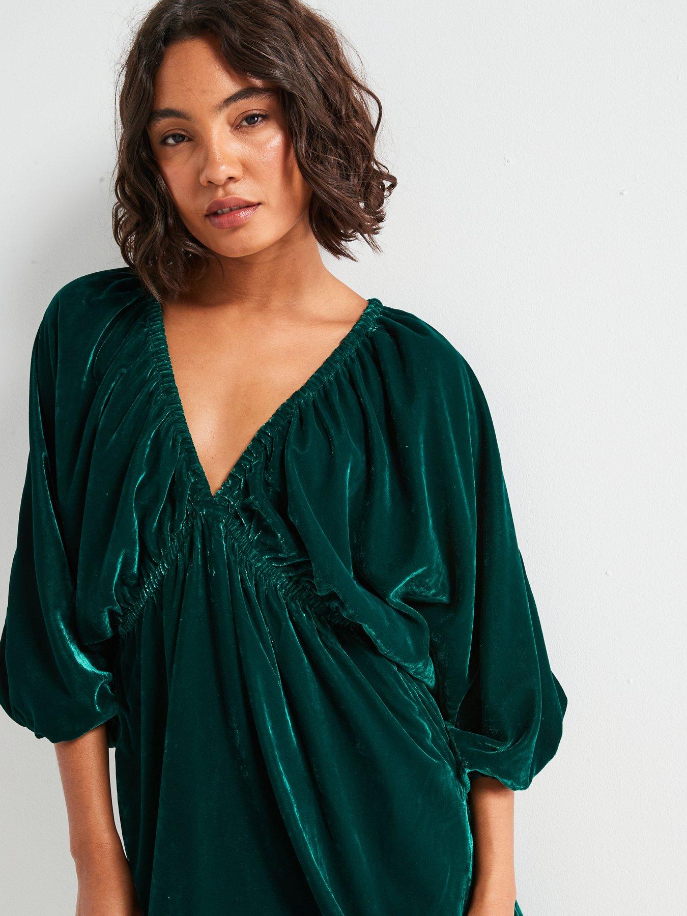 free-people-portia-velvet-mini-dress-dark-green-dark-greenoutfit