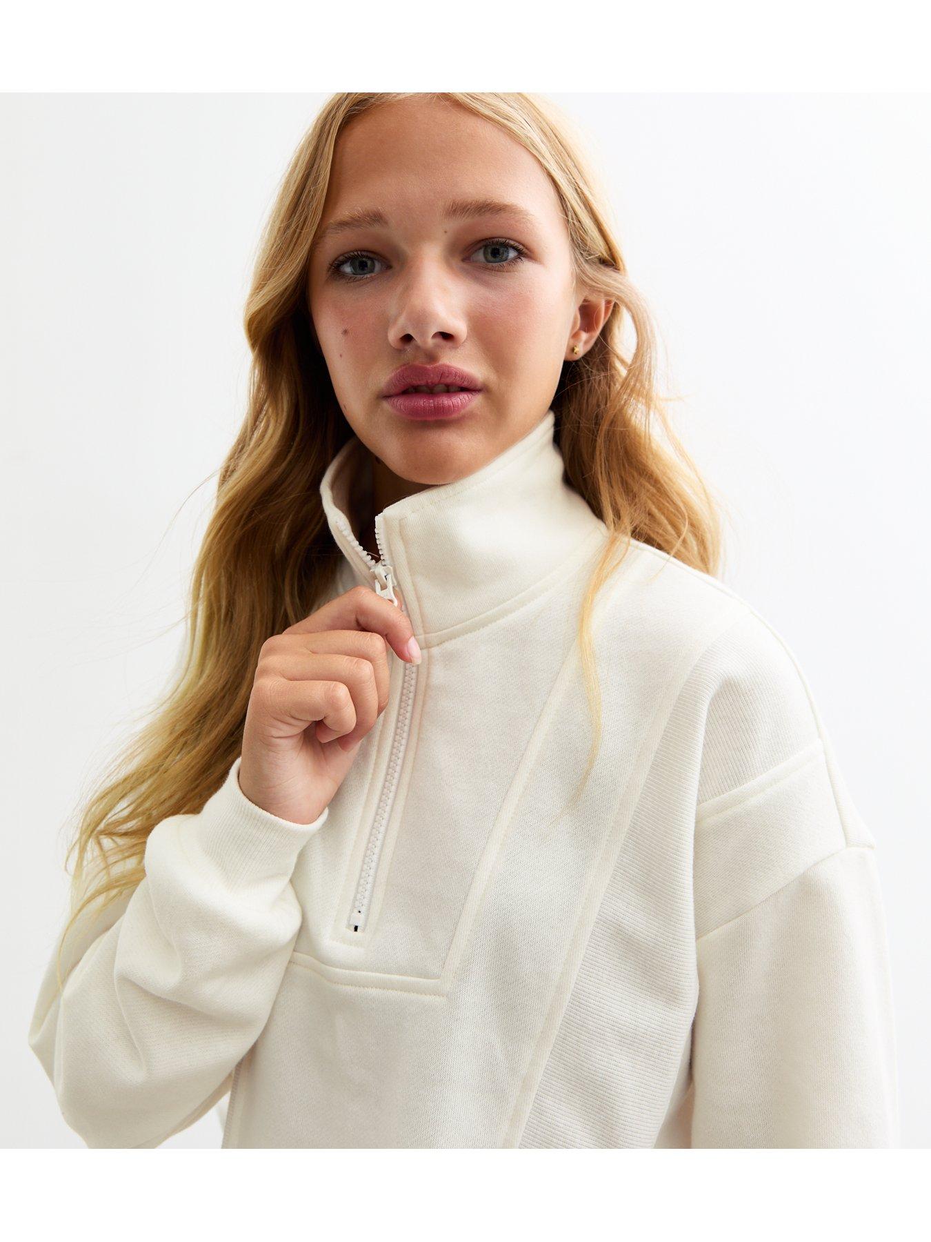 new-look-915-girls-cream-half-zip-crop-sweatshirtoutfit