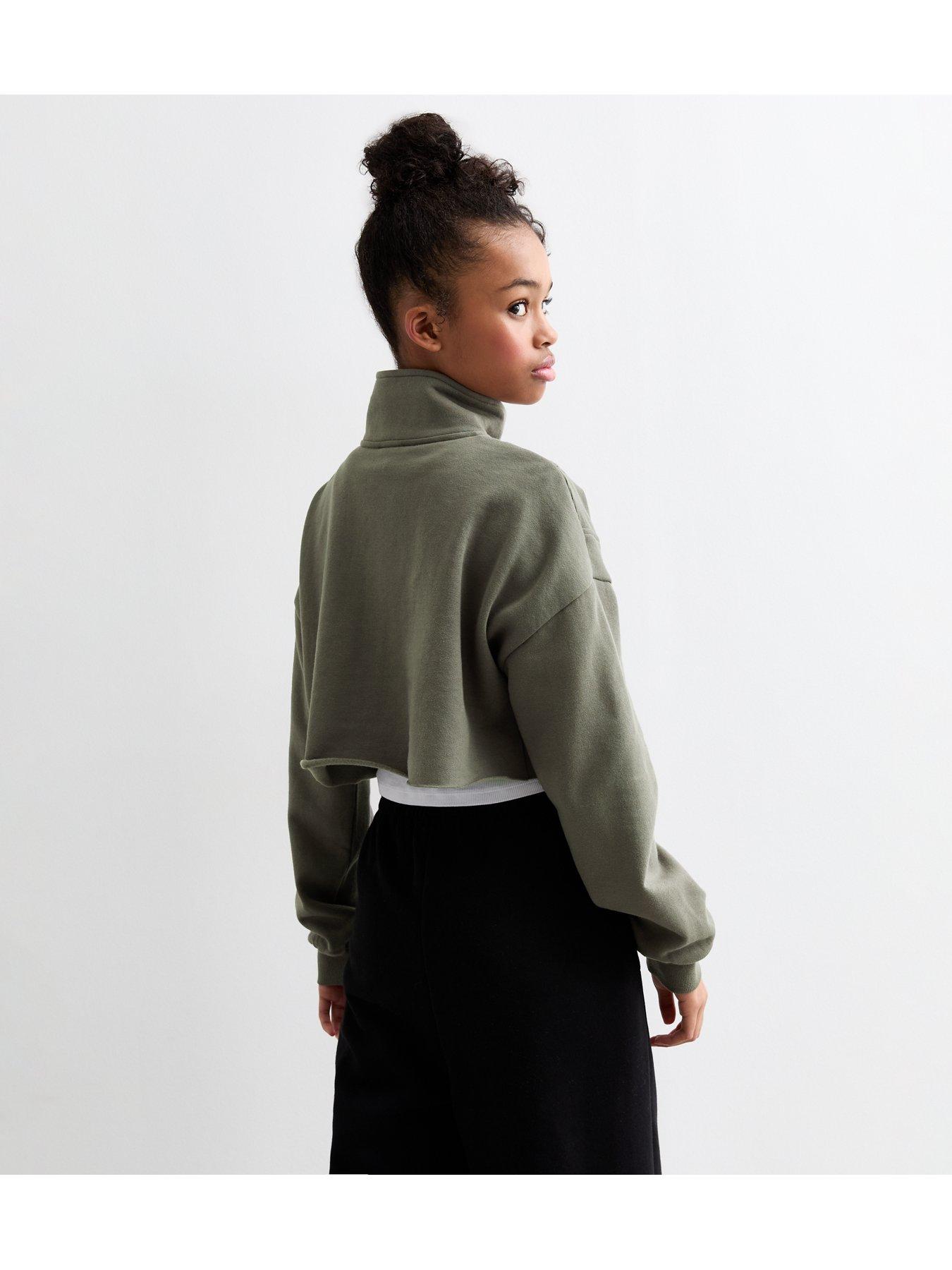 new-look-915-girls-khaki-half-zip-crop-sweatshirtstillFront