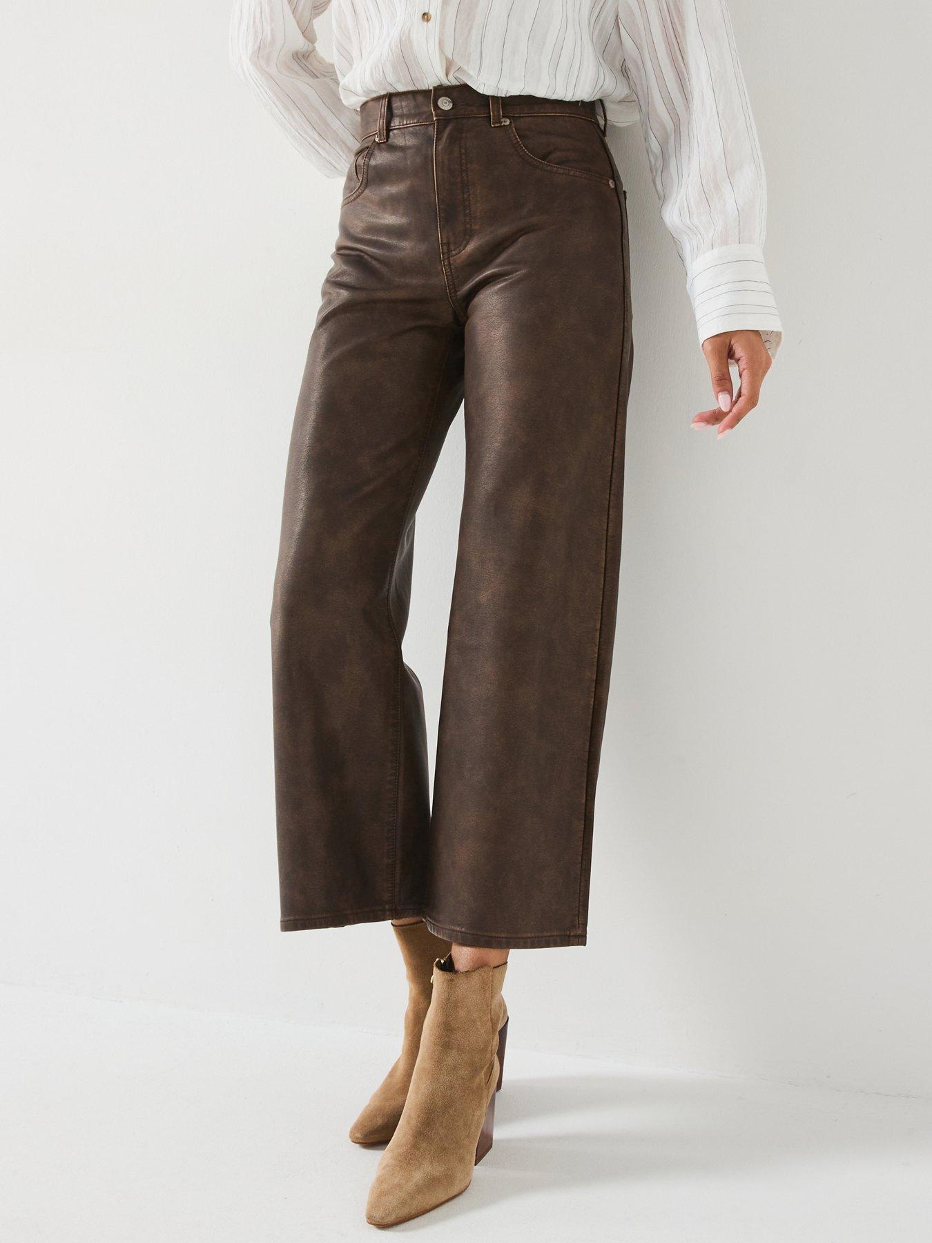 Image of FREE PEOPLE Misha Vegan Coated Pant - Dark Brown