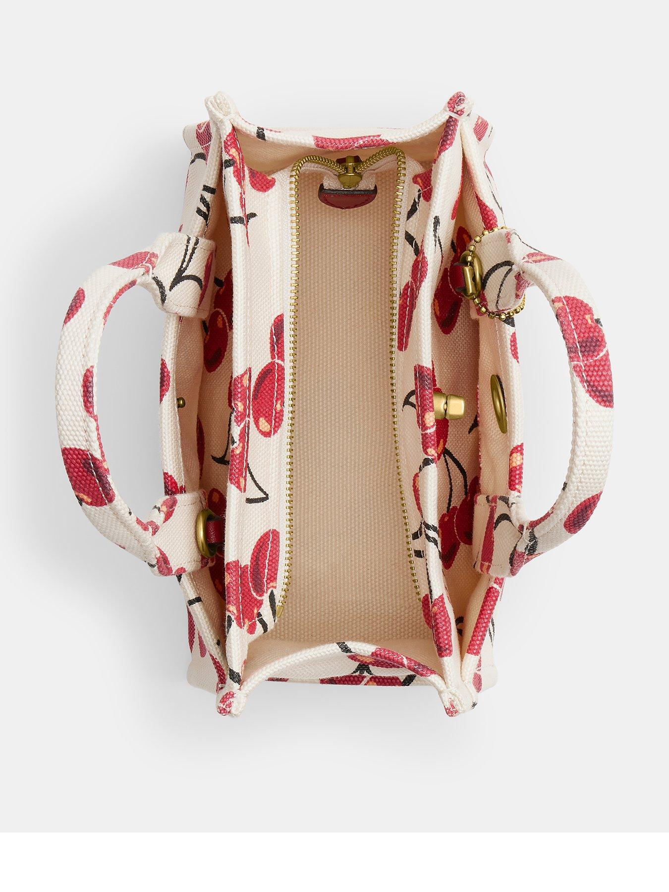 COACH Cherry Printed Canvas Cargo Tote 20 Cream Very Ireland