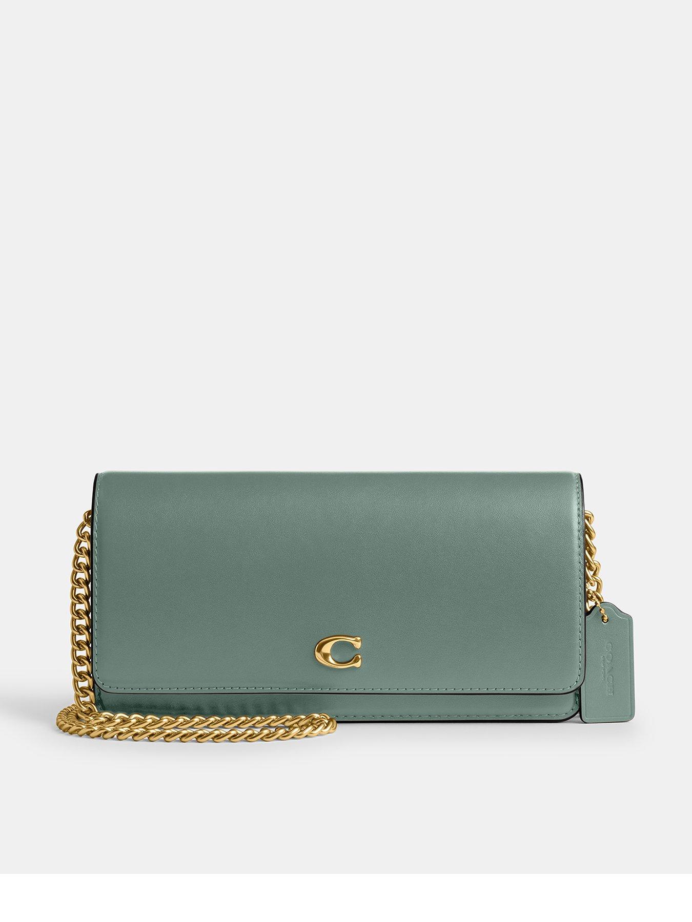 coach-evie-leather-long-wallet-with-chain