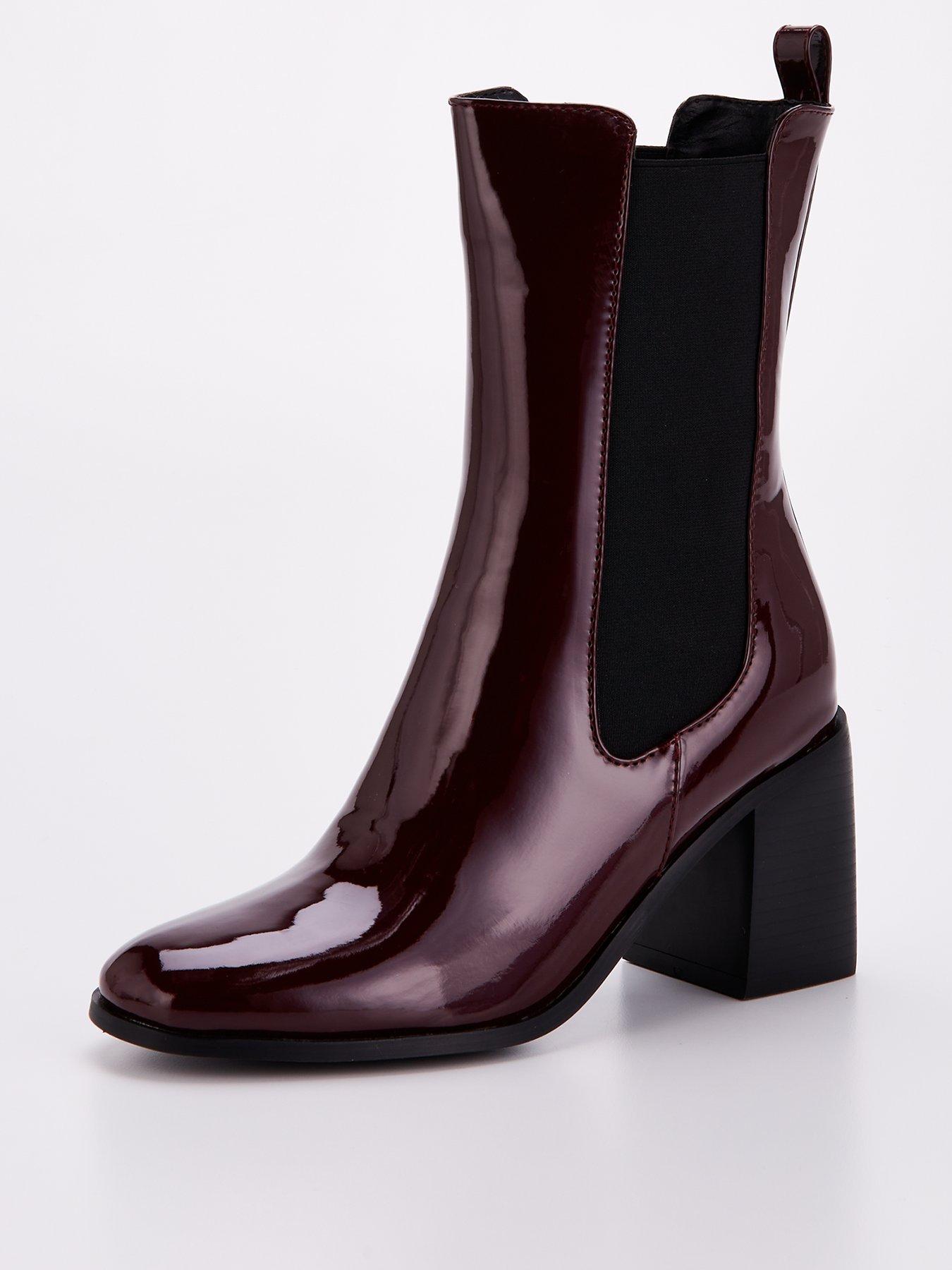 raid-illeana-ankle-boots-burgundy-dark-redstillFront