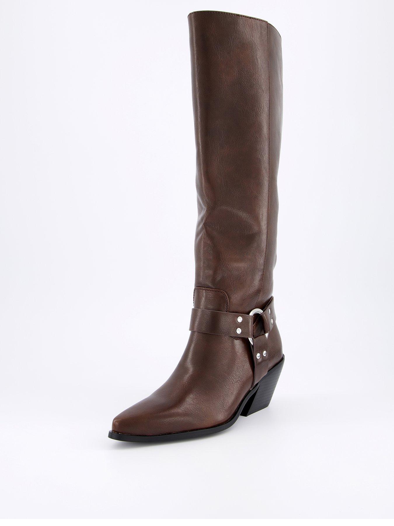 raid-nevis-knee-high-boots-brownstillFront