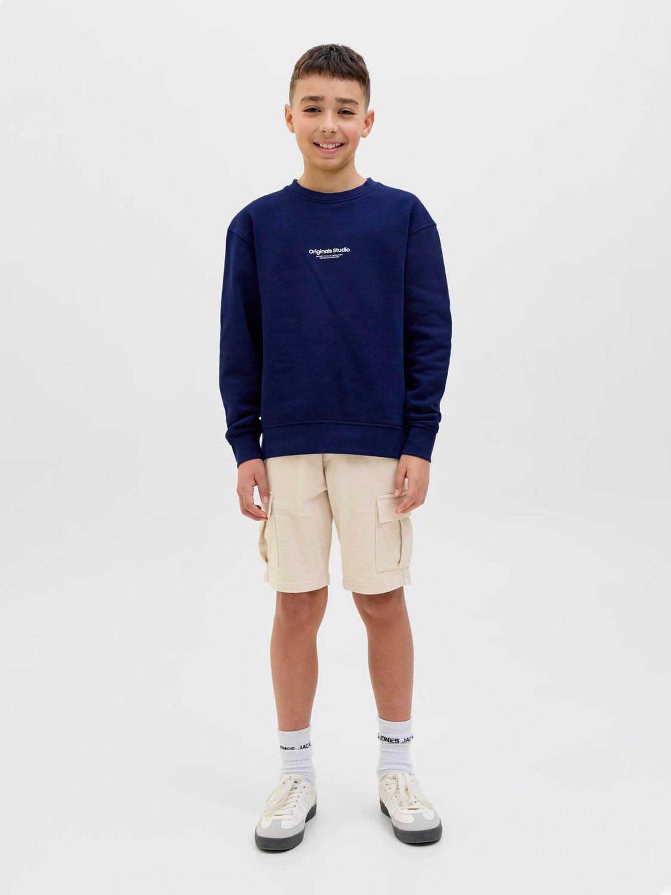 Image 3 of 4 of Jack & Jones Junior Boys Gordon Loui Sweat Shorts - Beige