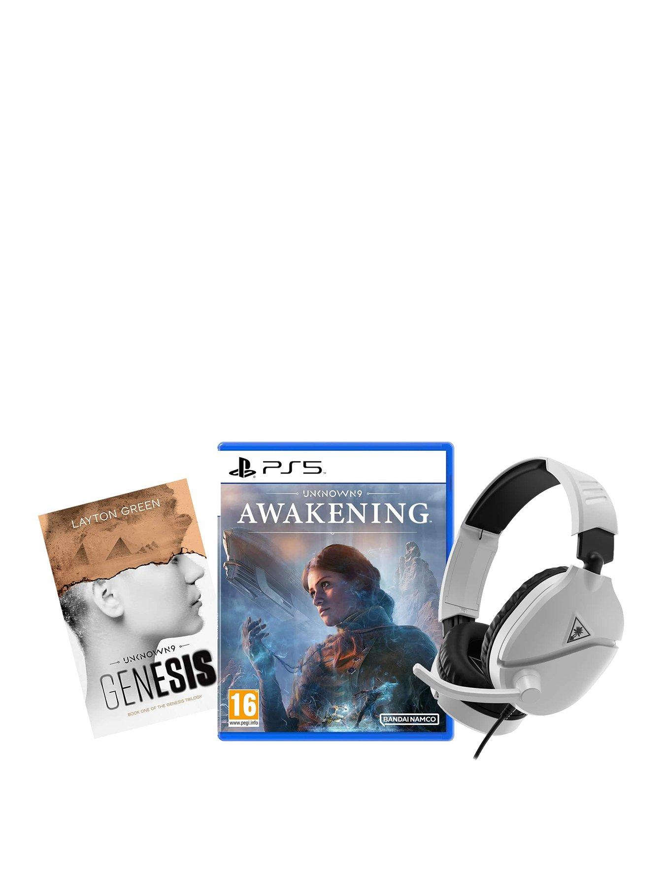 Image of PlayStation 5 Unknown 9: Awakening, Unknown 9: Genesis (BOOK)  &  Recon 70 MP Headphones - White