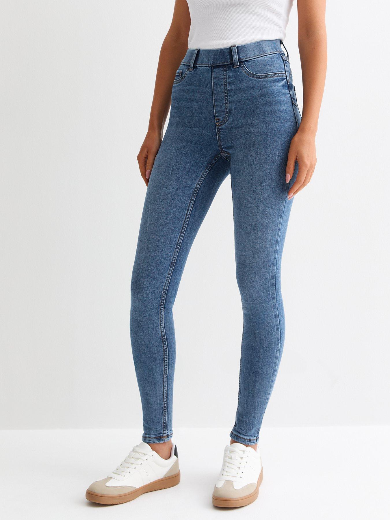 Image 1 of 6 of New Look Blue Lift &amp; Shape Emilee Jeggings