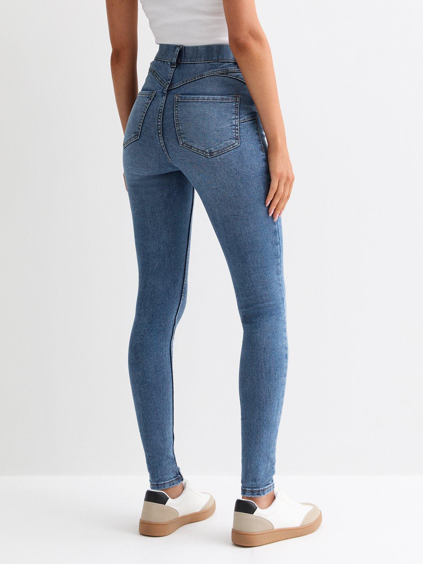 Image 2 of 6 of New Look Blue Lift &amp; Shape Emilee Jeggings