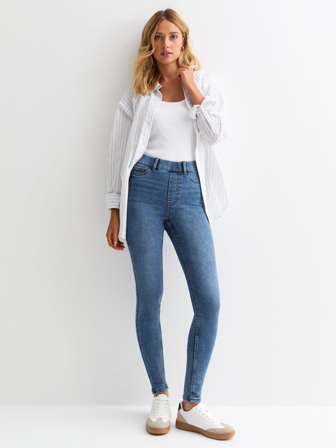 Image 3 of 6 of New Look Blue Lift &amp; Shape Emilee Jeggings