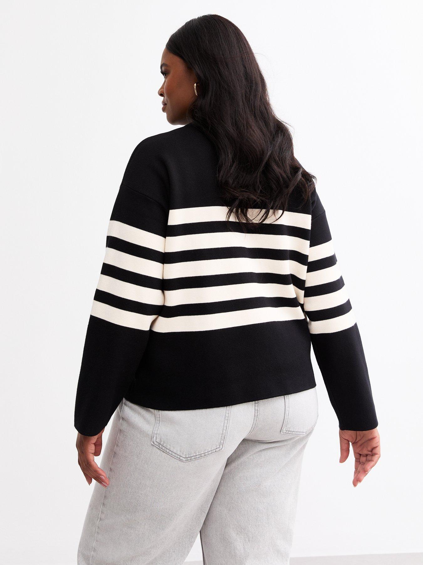 new-look-black-pattern-stripe-stand-neck-compact-jumperstillFront