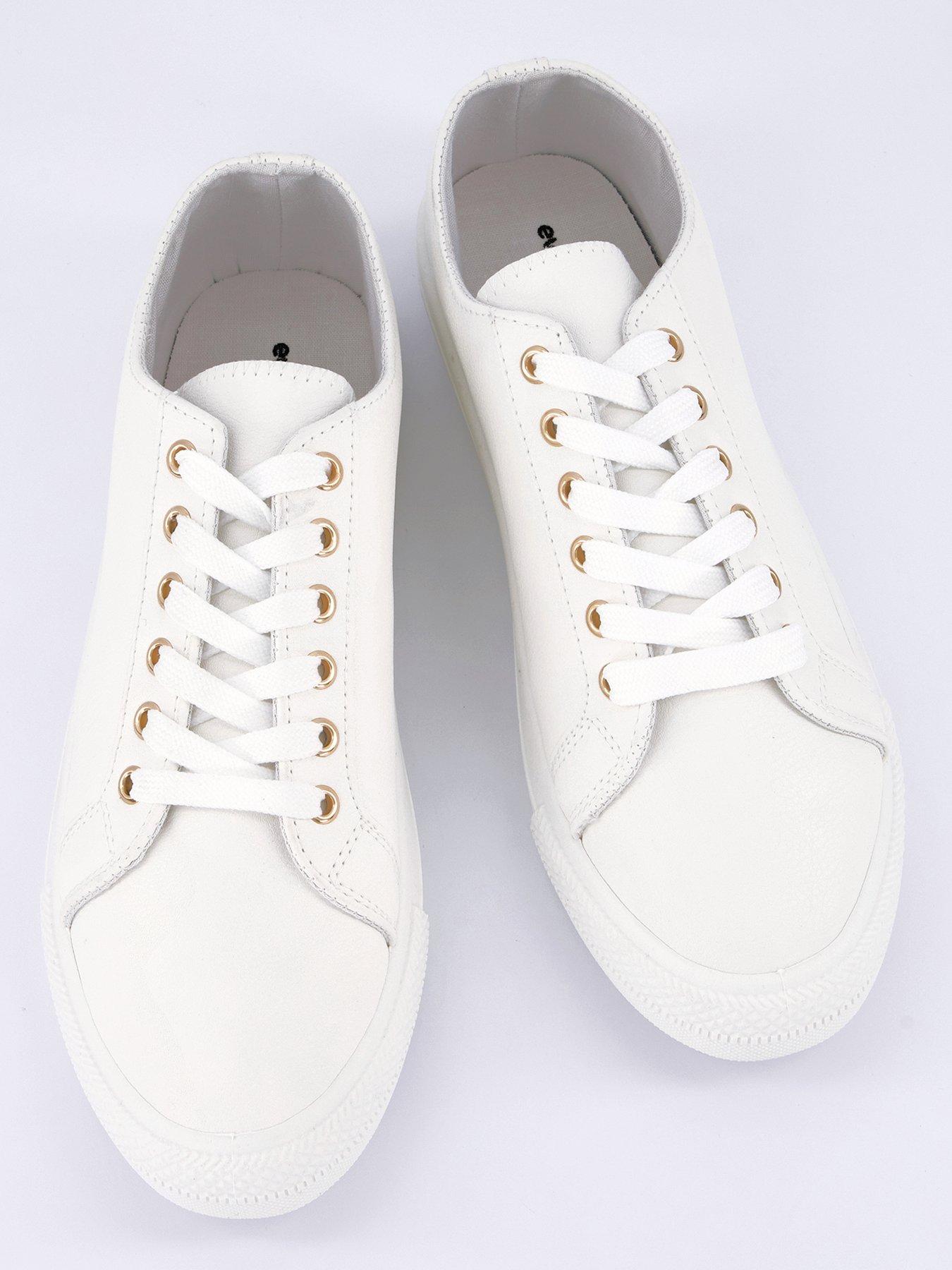 Image 3 of 7 of Everyday Standard Fit Faux Leather Cupsole Trainer&nbsp; - White