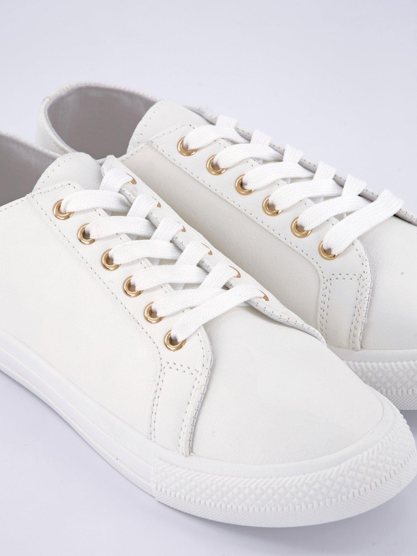 Image 5 of 7 of Everyday Standard Fit Faux Leather Cupsole Trainer&nbsp; - White