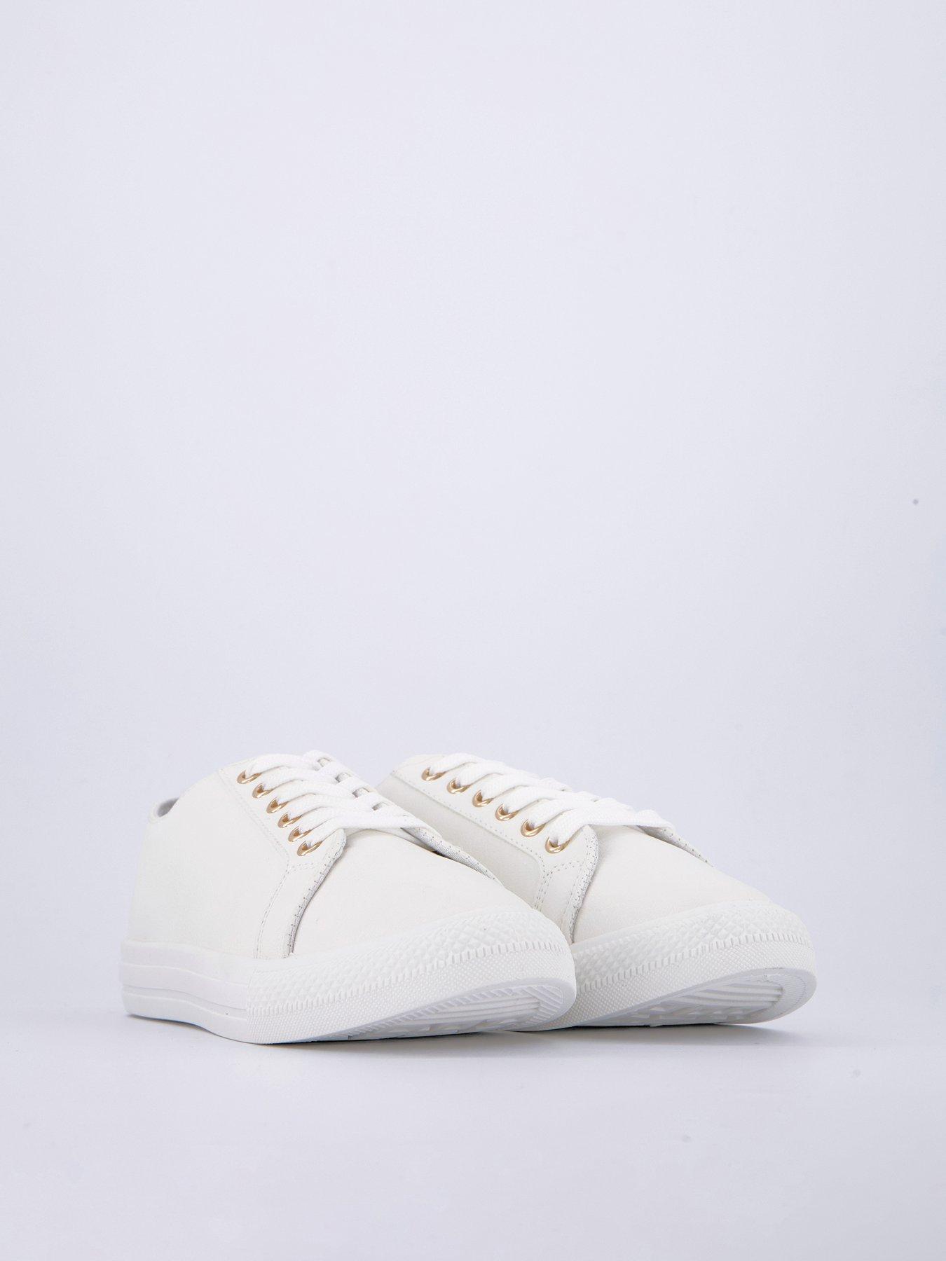 Image 6 of 7 of Everyday Standard Fit Faux Leather Cupsole Trainer&nbsp; - White