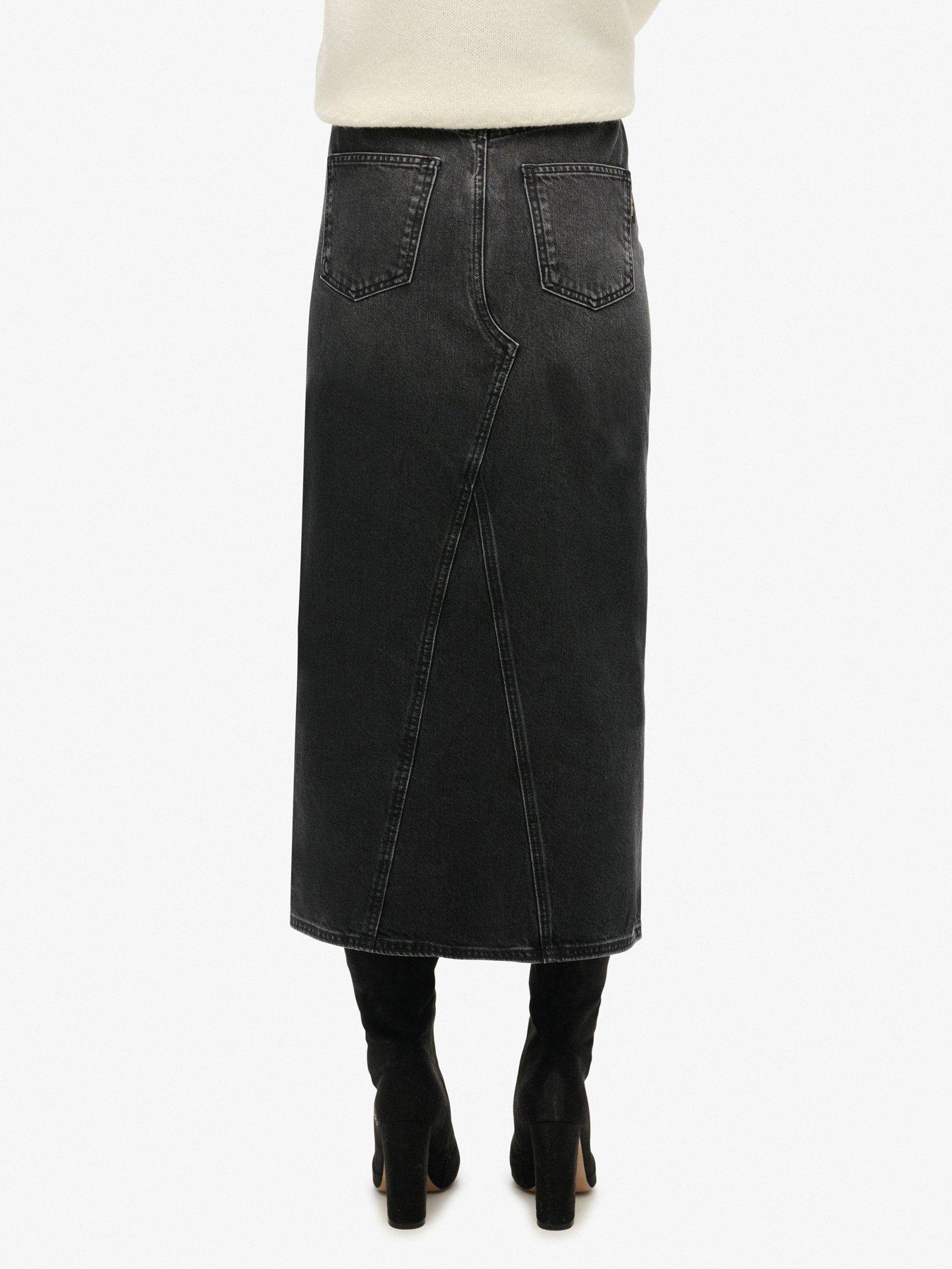 superdry-denim-split-maxi-skirt-blackstillFront