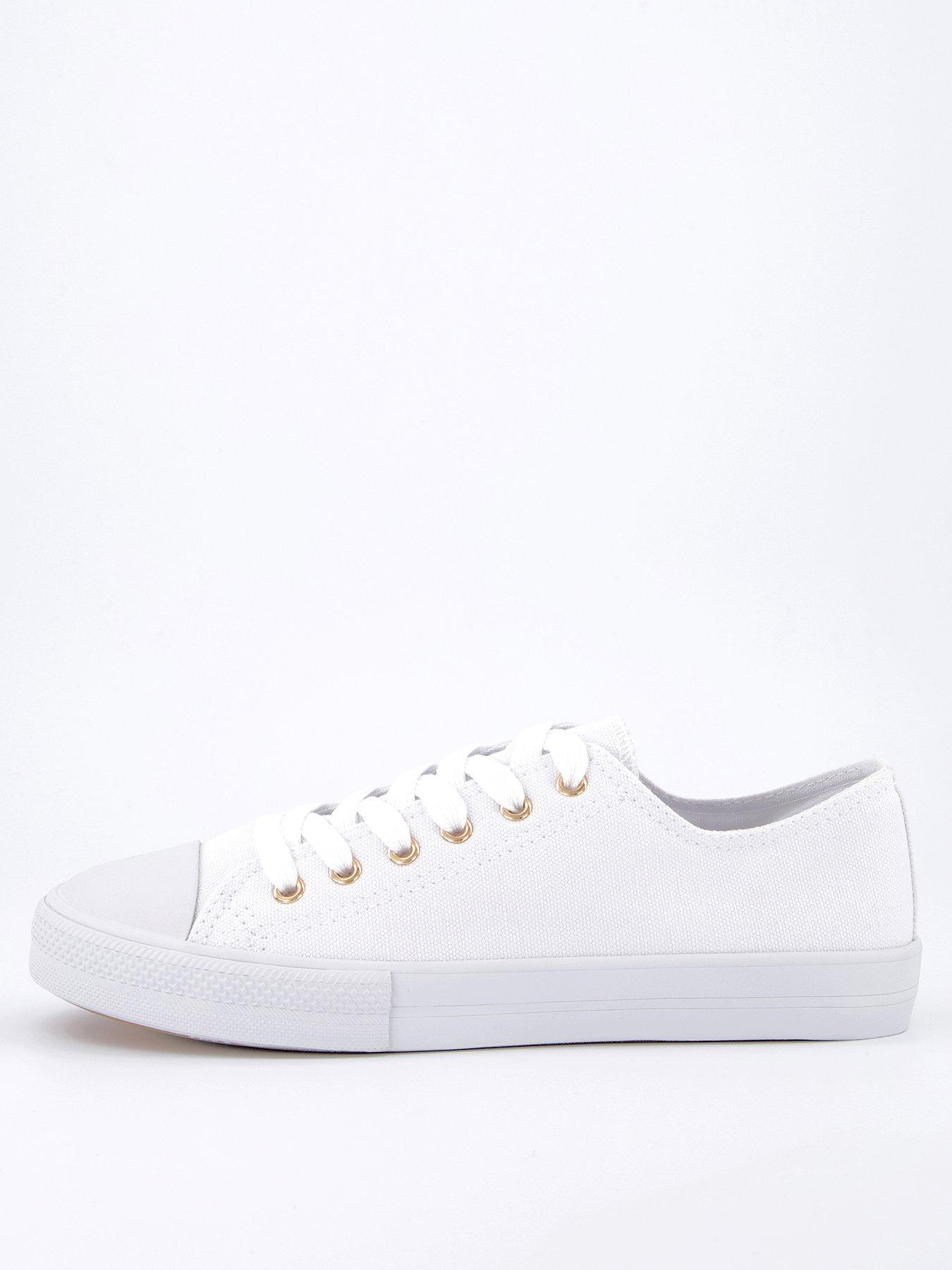 everyday-extra-wide-fit-canvas-lace-up-trainer-whitefront