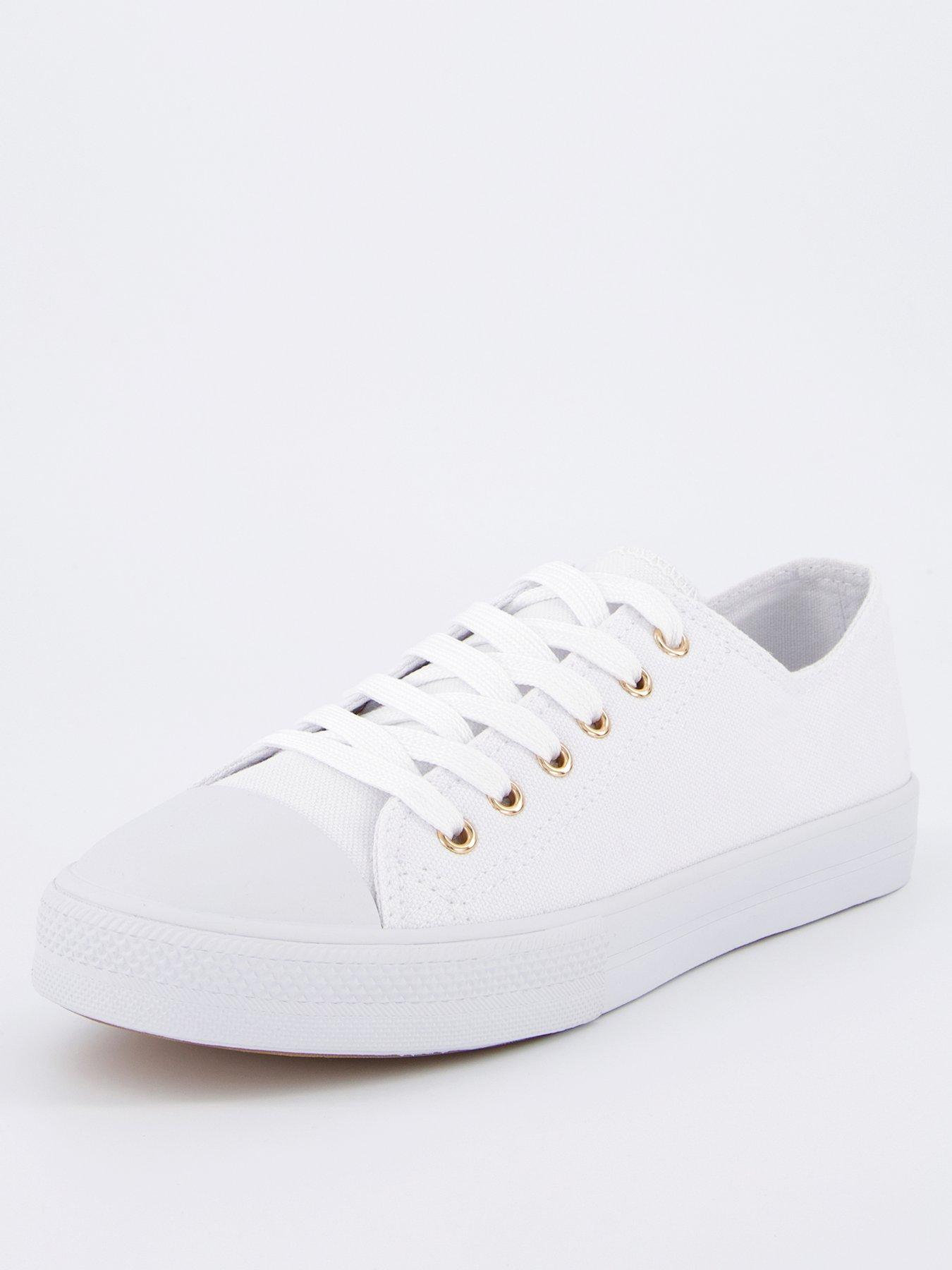 everyday-extra-wide-fit-canvas-lace-up-trainer-whitestillFront