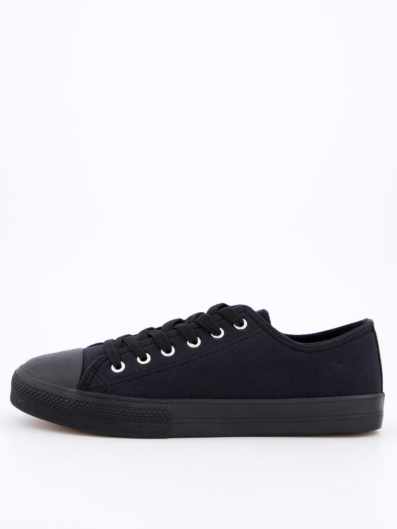 everyday-extra-wide-fit-canvas-lace-up-trainer-black