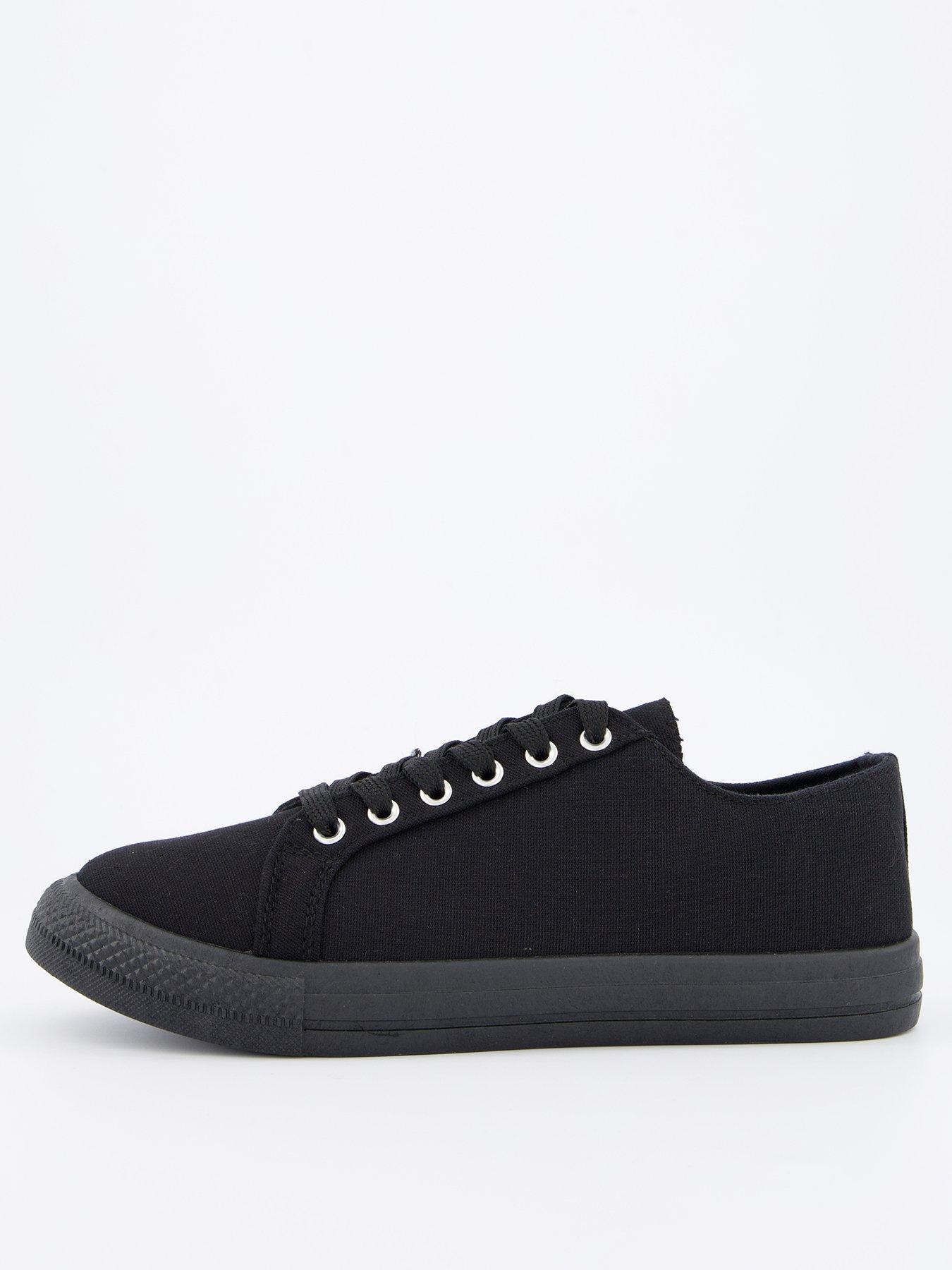 everyday-standard-fit-canvas-lace-up-trainer-black