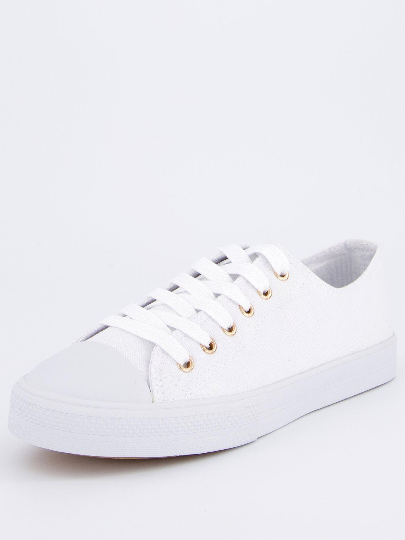 everyday-wide-fit-canvas-lace-up-trainers-whitestillFront