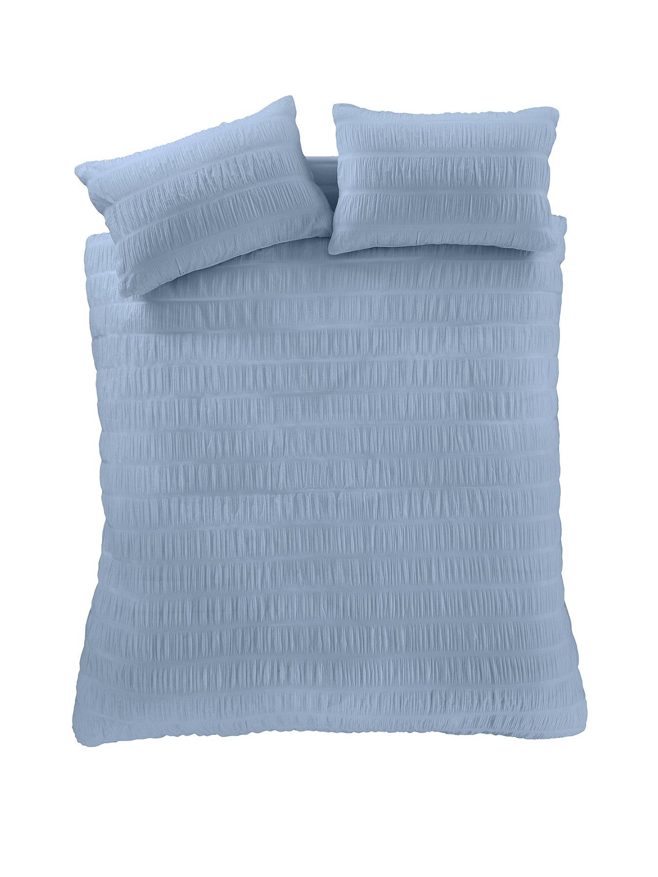 catherine-lansfield-seersucker-lansfield-blue-duvet-set--doublestillFront