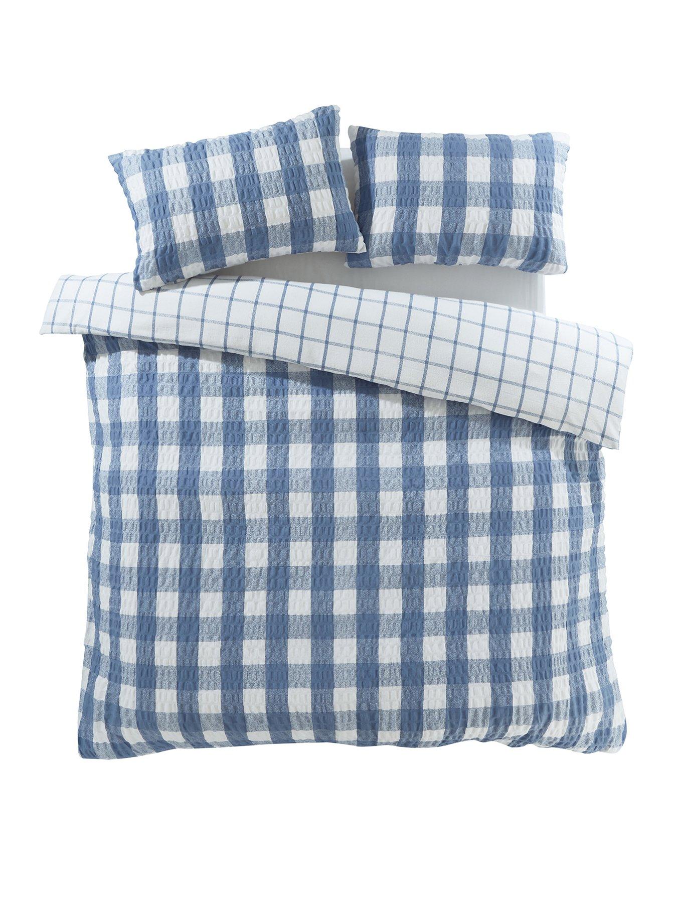 catherine-lansfield-brushed-seersucker-gingham-duvet-cover-setstillFront