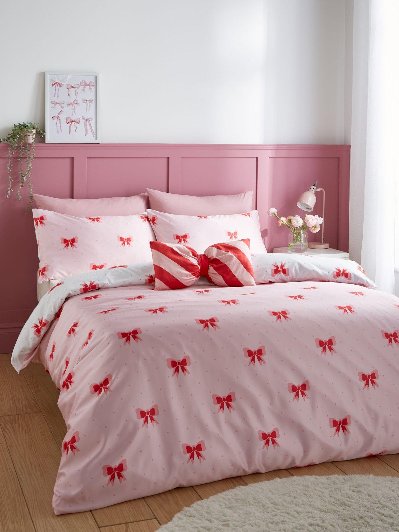 Image of Sassy B Dotty Bows Duvet Cover Set - Pink