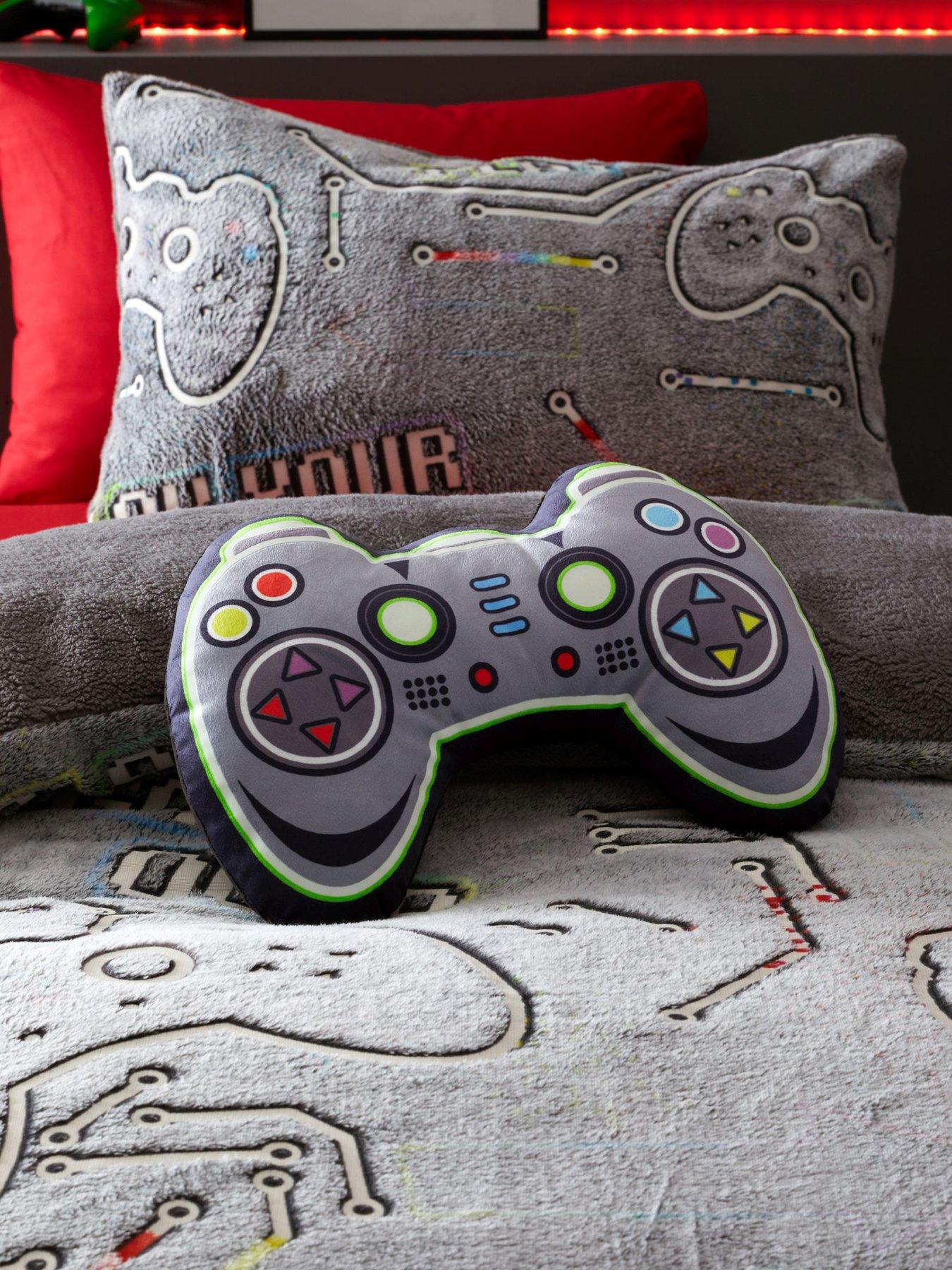 Image 3 of 5 of Catherine Lansfield Game Over Glow In The Dark 3D Cushion - Black